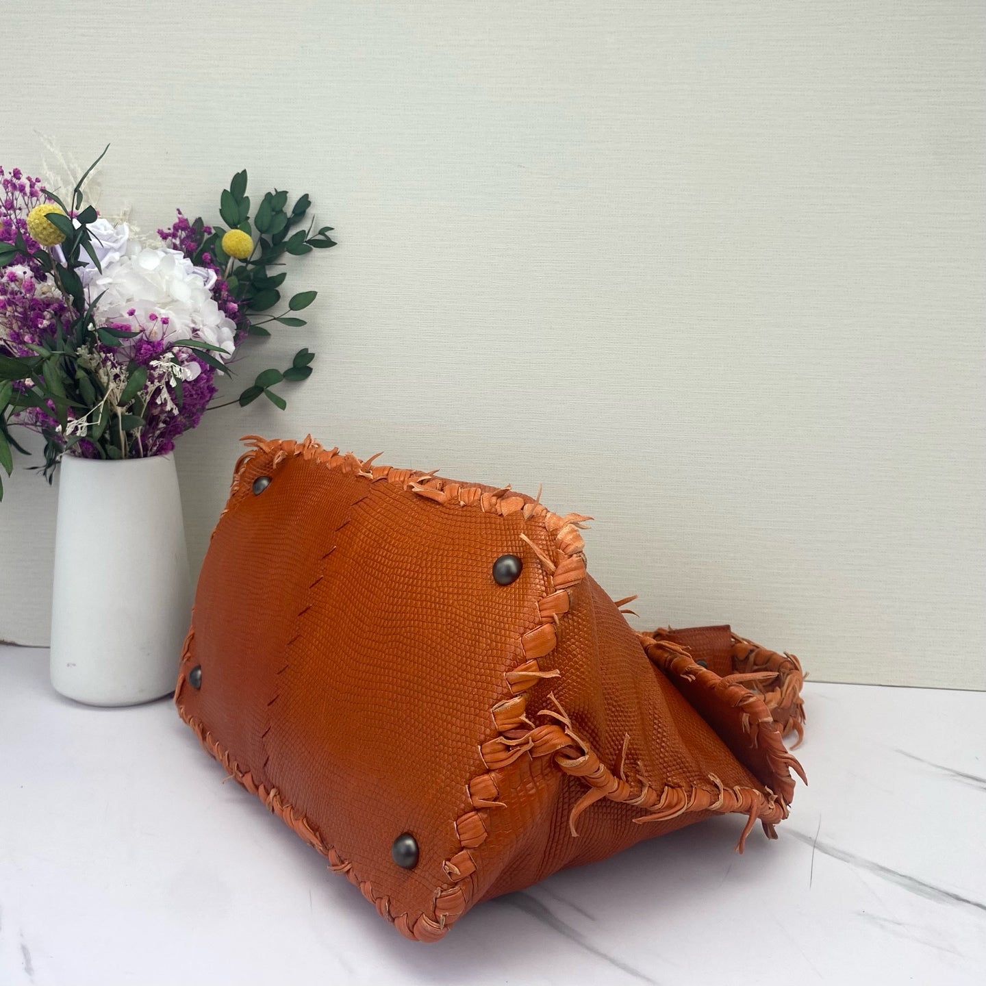 Bottega Veneta - Tina - Lizard skin - Orange - (Medium)