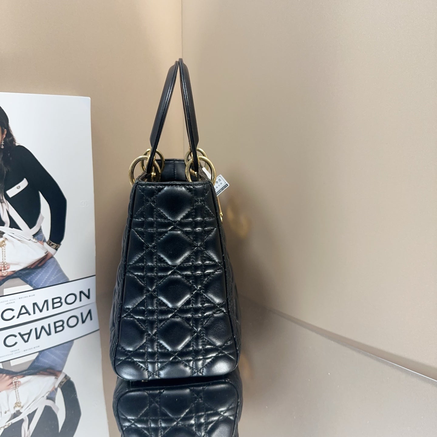Dior - Lady Dior - Lambskin leather - Black - (medium)