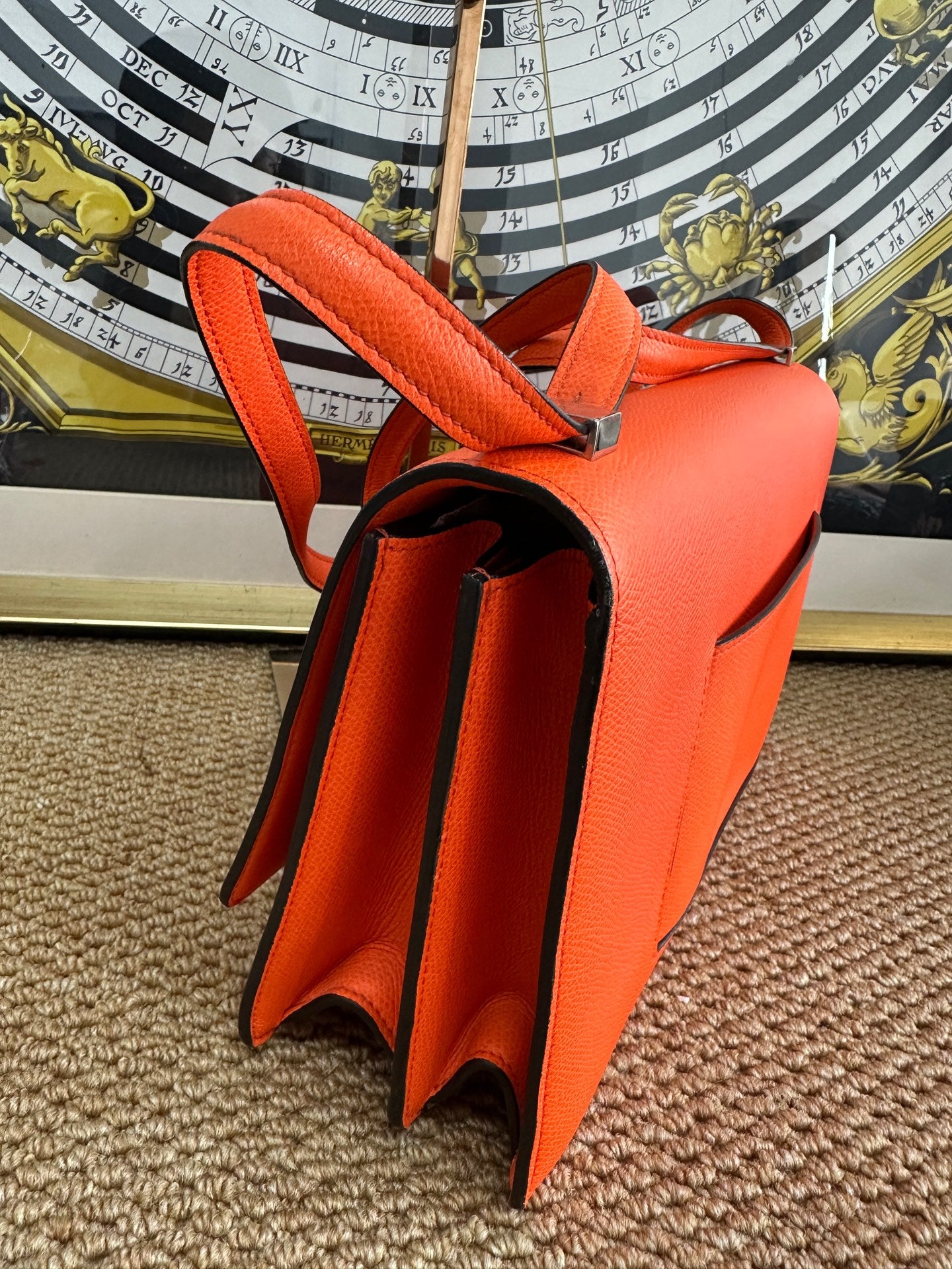 Celine - Classic Box Bag - Leather - Orange - (large)