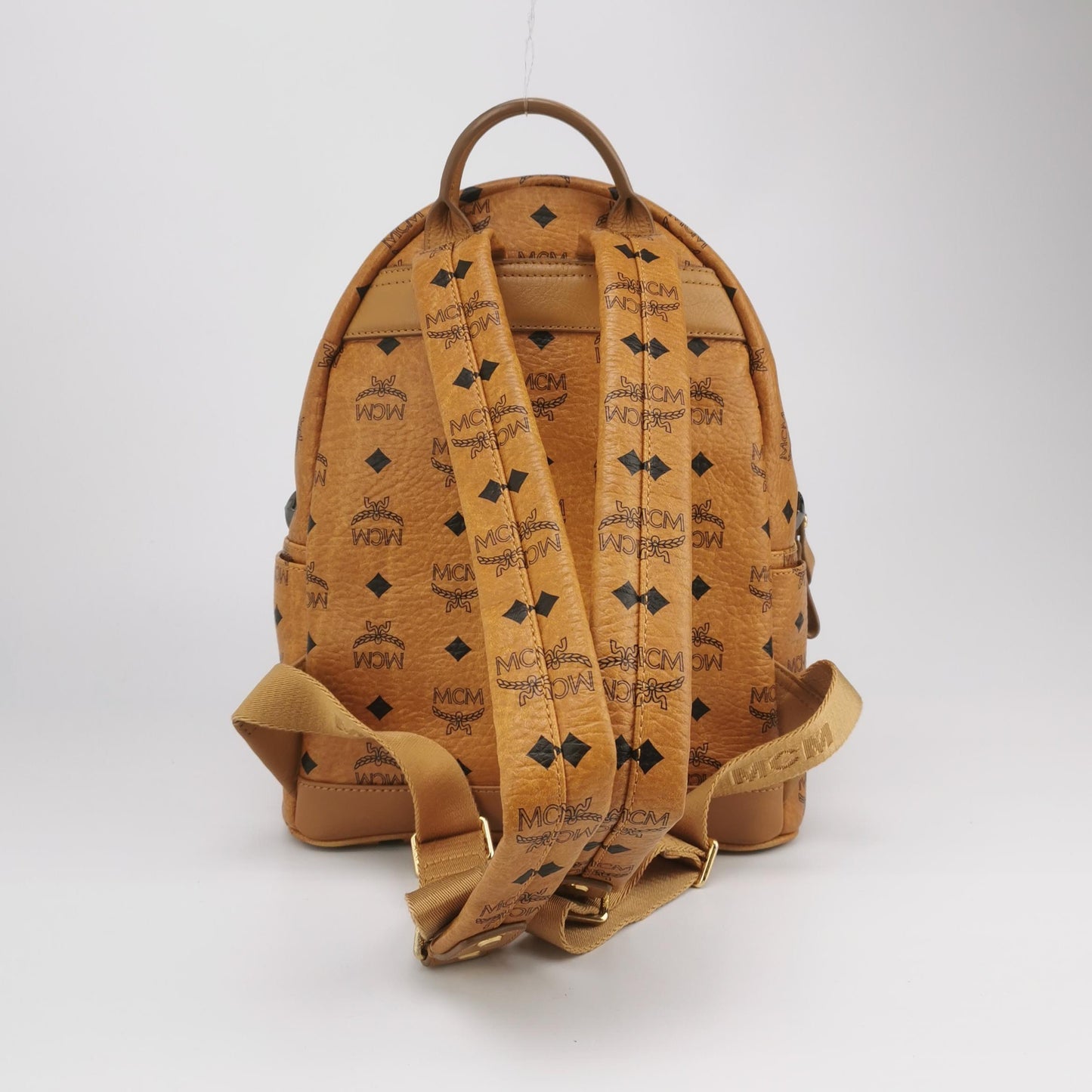 MCM - Stark Studded Mini Backpack - Visetos coated canvas with leather trim - Brown - (mini)