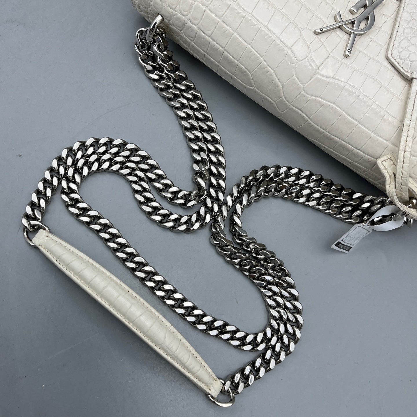 Saint Laurent - Sunset - Crocodile-embossed leather - White - (Medium)