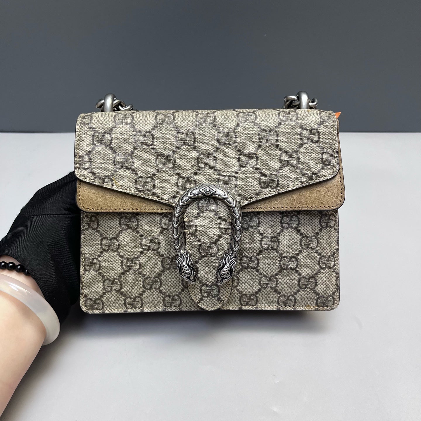 Gucci - Dionysus Chain Bag - GG Supreme canvas and suede - Beige - (mini)