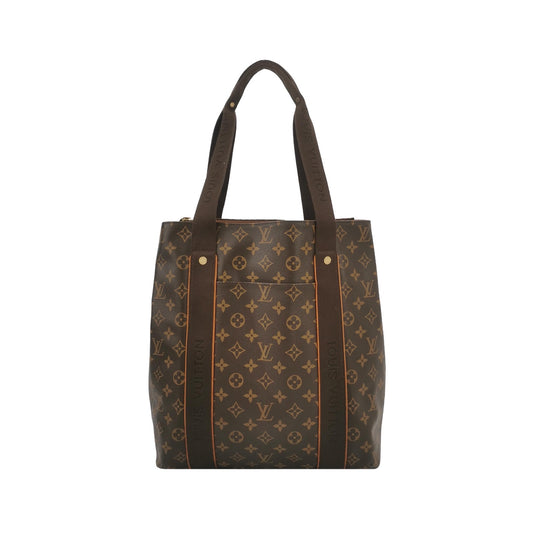 Louis Vuitton - Monogram Canvas Vertical Tote - Monogram coated canvas with natural cowhide leather trim and textile straps - Brown - (Medium)