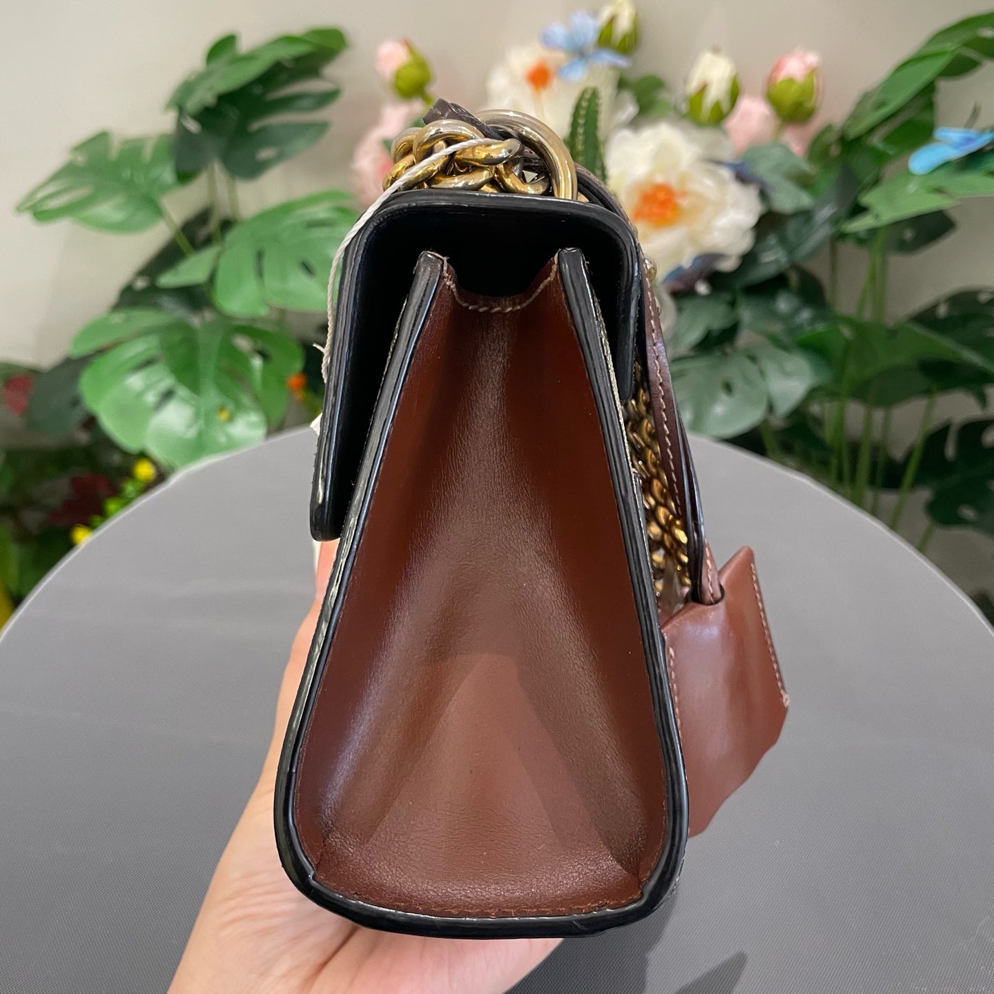 Gucci - Padlock Small Shoulder Bag - GG Supreme canvas with leather trim - Beige and Ebony with Black and Brown accents - (small)