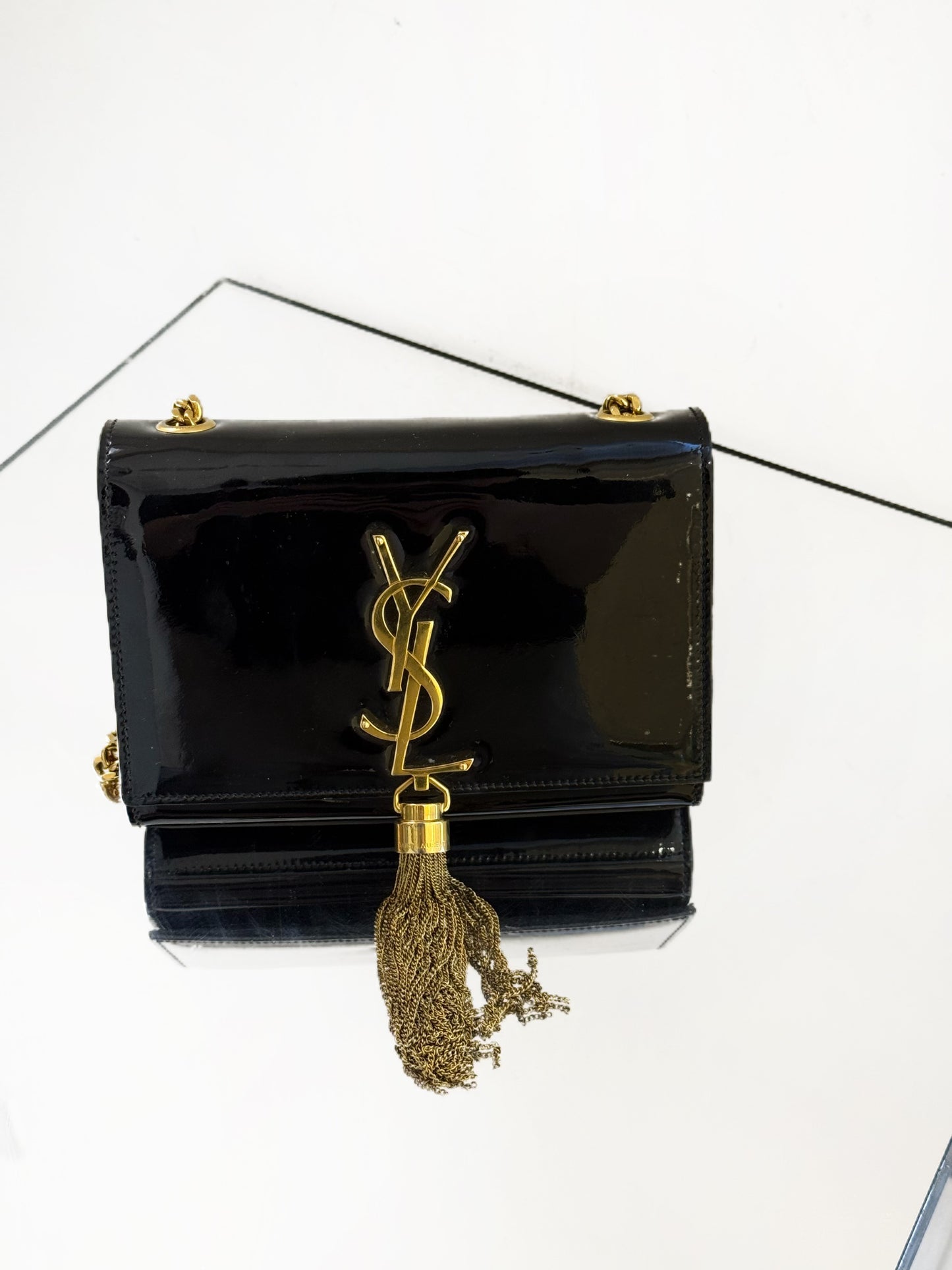 Saint Laurent - Kate Mini Tassel Chain Bag - Patent leather - Black - (mini)