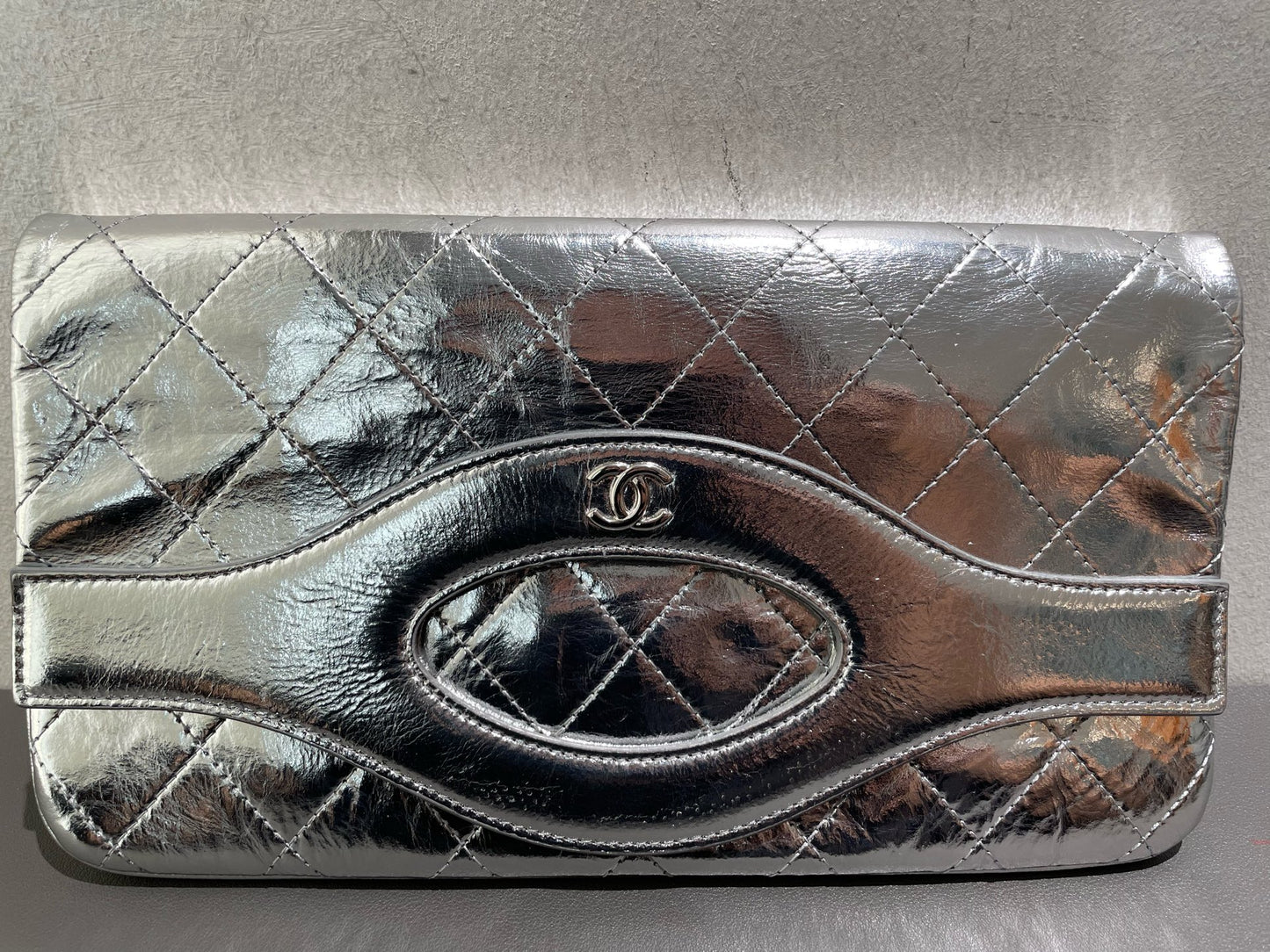 Chanel - 31bag 19C Clutch Wallet - Oiled wax leather - Silver - (mini)