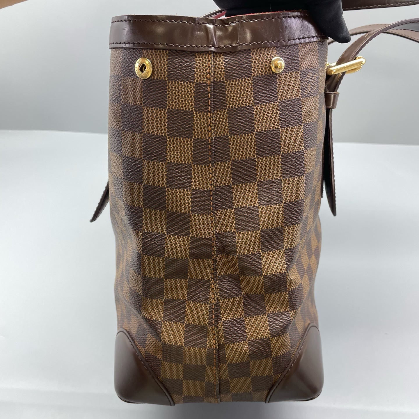Louis Vuitton - Hampstead MM - Damier Ebene coated canvas with brown leather trim - Brown - (Large)