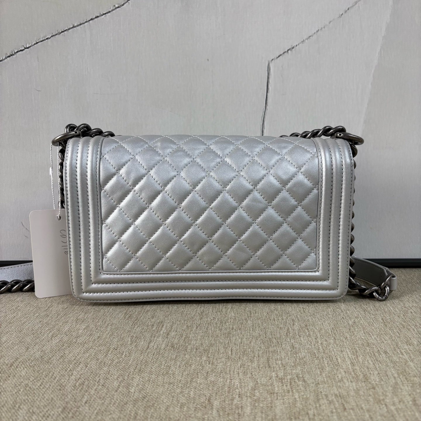 Chanel - Le Boy Medium - Lambskin leather - Silver - (Medium)
