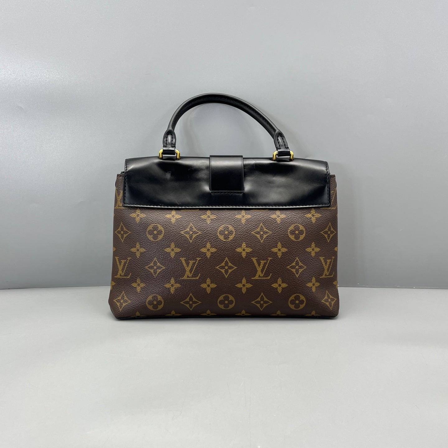 Louis Vuitton - One Handle Flap Bag - Monogram coated canvas and smooth cowhide leather - Brown and Black with Gold-Tone Hardware - (small)