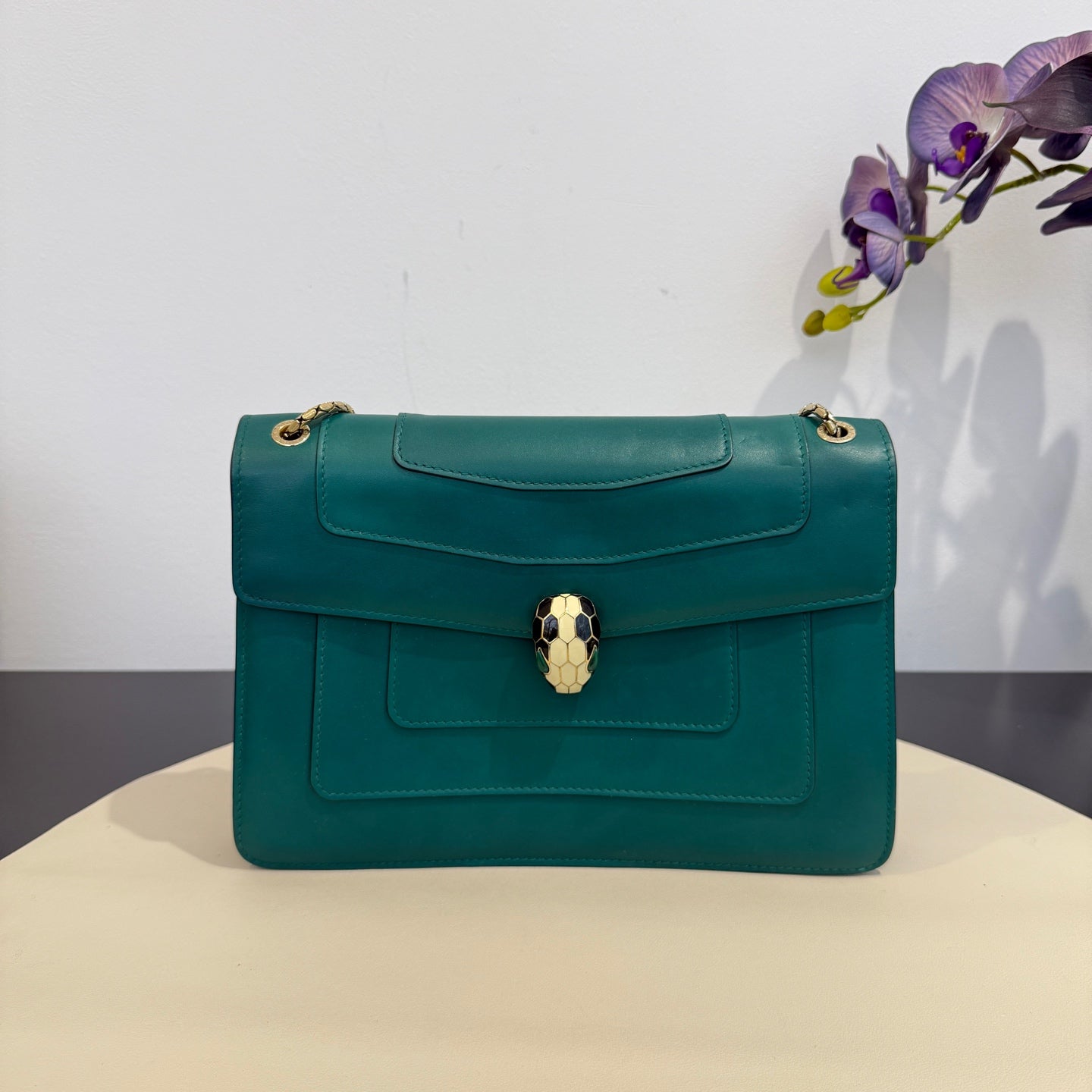 Bvlgari - Serpenti Forever Chain Bag - Leather - Green - (Medium)