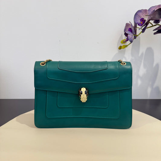 Bvlgari - Serpenti Forever Chain Bag - Leather - Green - (Medium)