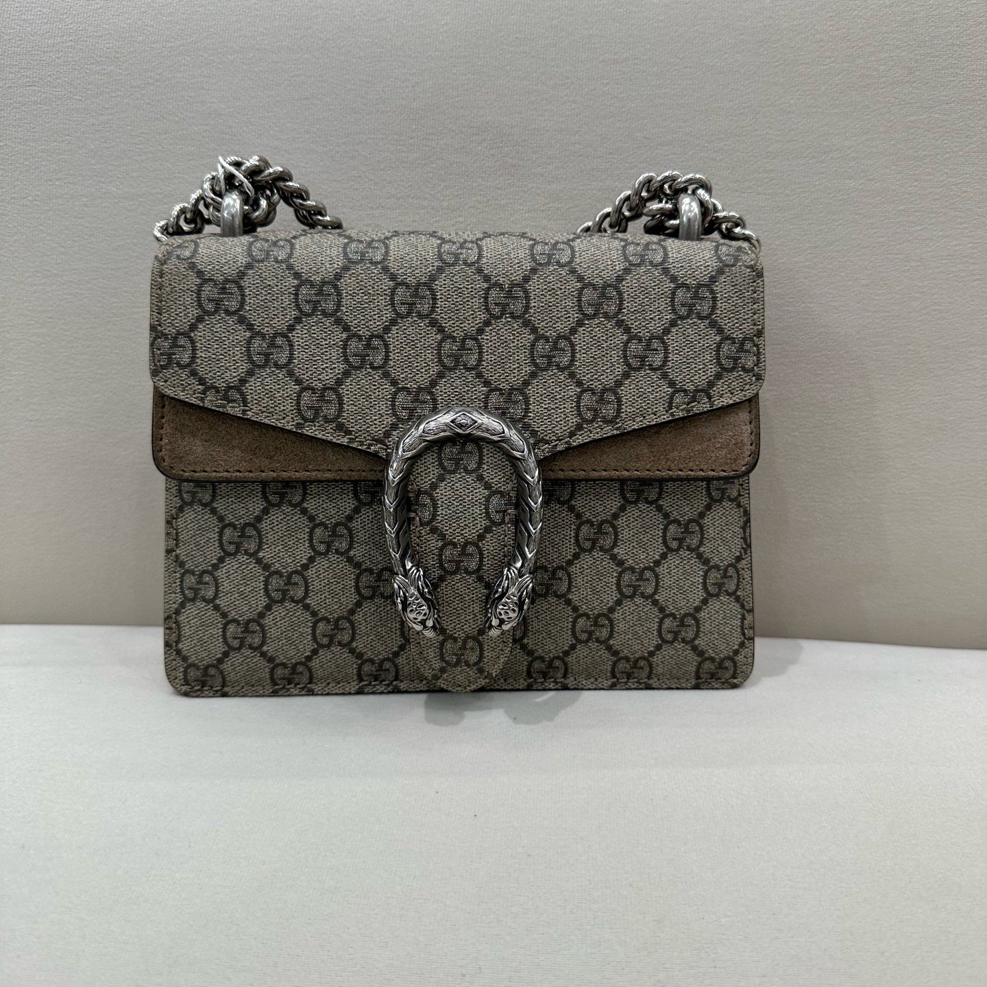 Gucci - Dionysus Super Mini Bag - GG Supreme coated canvas with suede trim - Beige - (super mini)