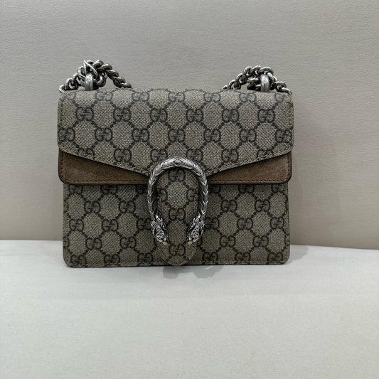 Gucci - Dionysus Super Mini Bag - GG Supreme coated canvas with suede trim - Beige - (super mini)