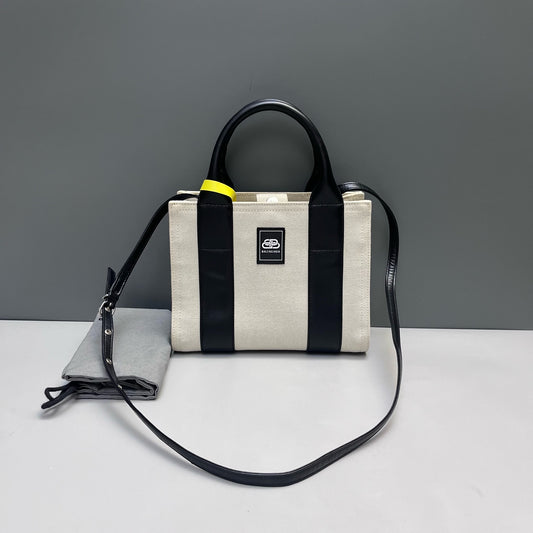 Balenciaga - Navy Cabas XS - Canvas and Leather - Off-white and Black - (small)