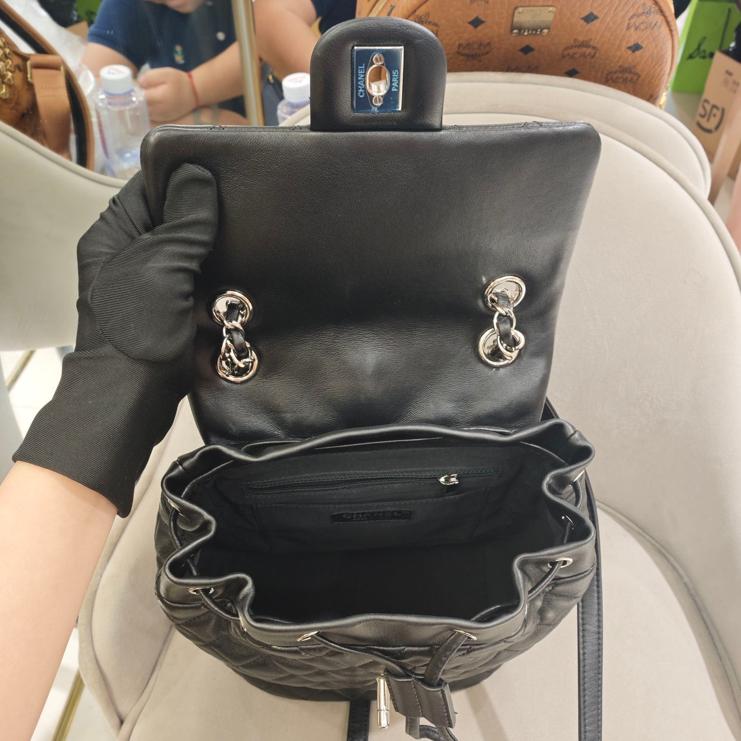 Chanel - Salzburg Backpack - Lambskin leather - Black with Silver-Tone Hardware - (Small)