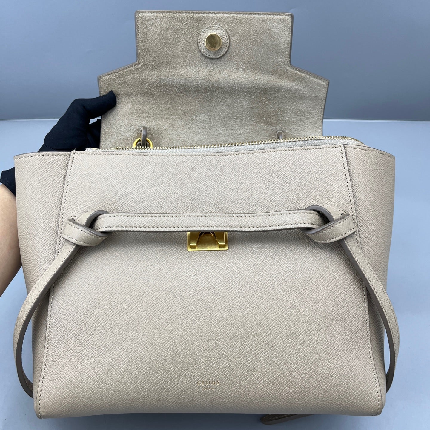 Celine - Belt Bag Small - Grained calfskin leather - Beige with Gold-Tone Hardware - (Small)