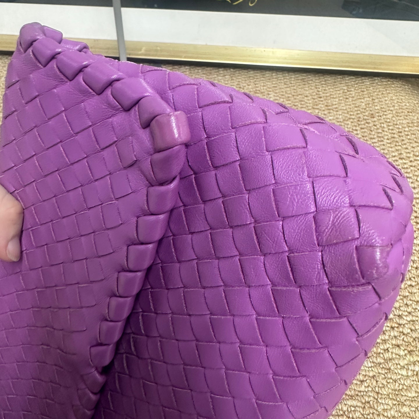Bottega Veneta - Intrecciato Chain Flap Bag - Leather - Purple - (Medium)