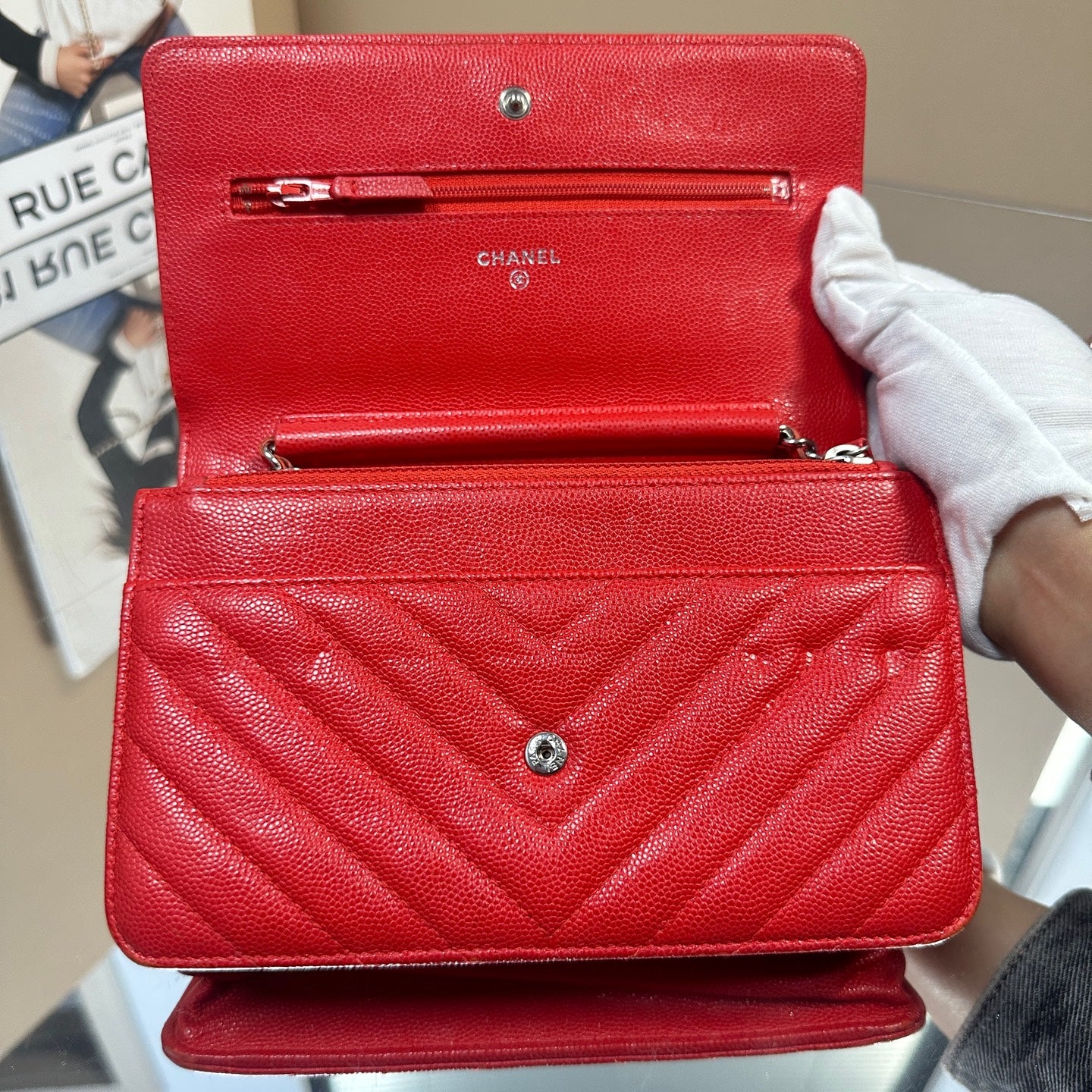 Chanel - WOC (Wallet on Chain) - Caviar leather - Red - (mini)