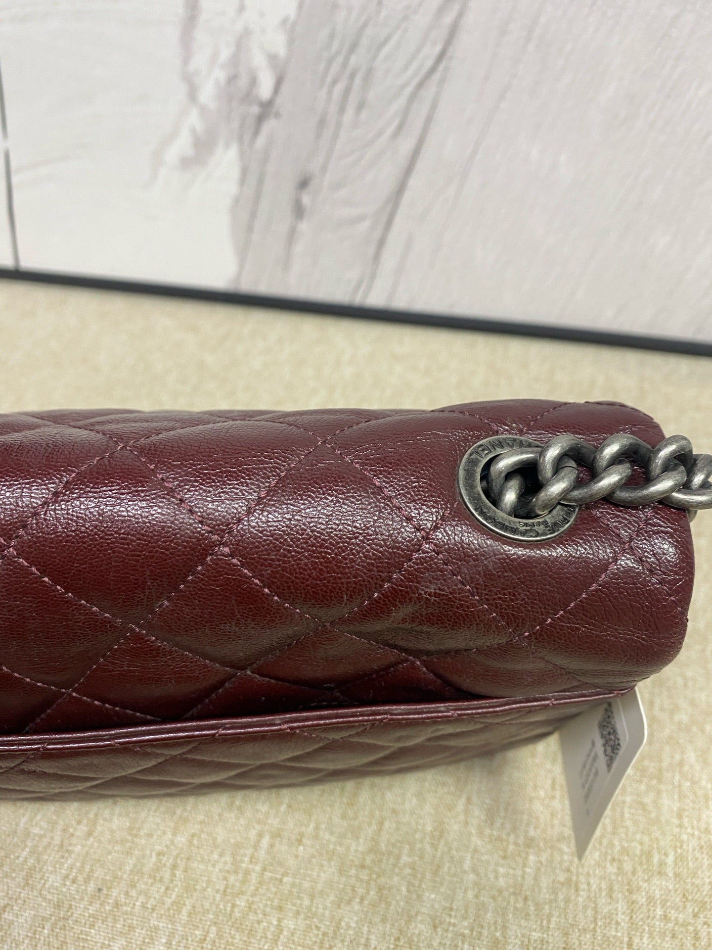Chanel - Mumbai Collection Palace Buckle Flap Bag - Oiled wax leather - Burgundy - (Medium)