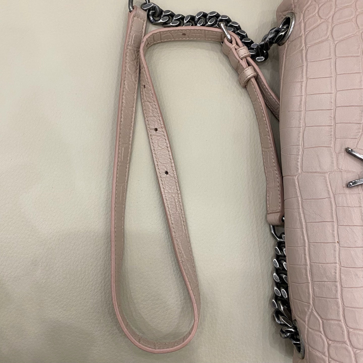 Saint Laurent - Hollywood Series Flap Bag - Crocodile embossed leather - Pink - (Medium)