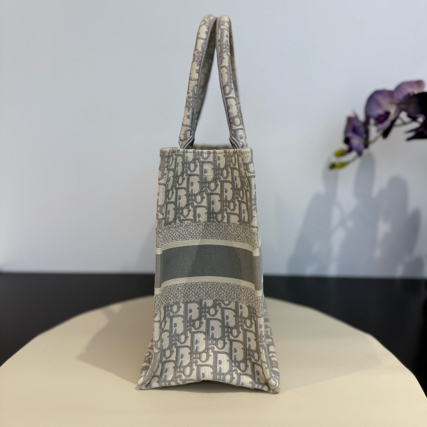 Dior - Book Tote - Embroidered canvas - Grey - (Medium)