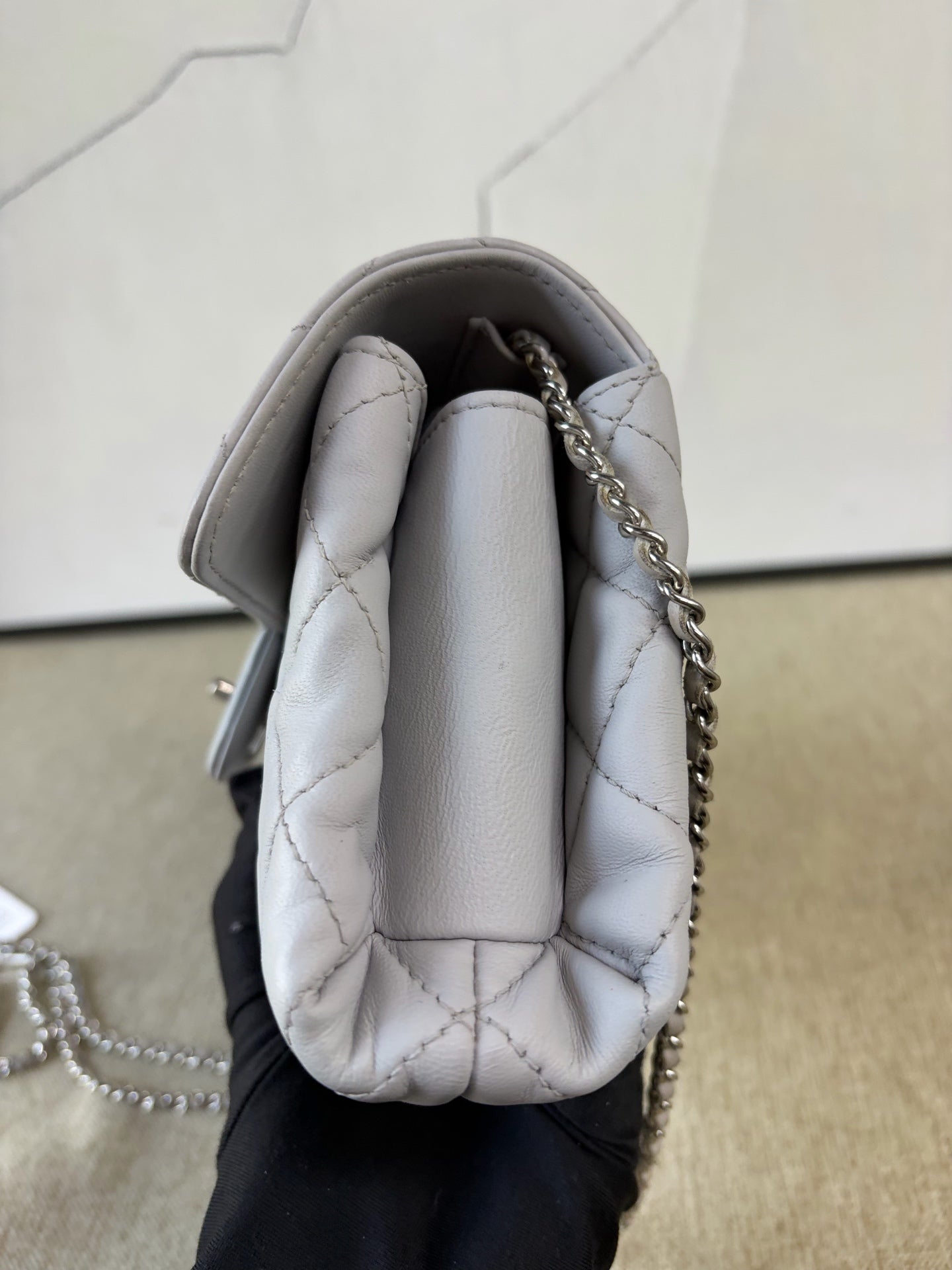 Chanel - Classic Flap Baguette Chain Bag - Lambskin leather - Grey - (Small)