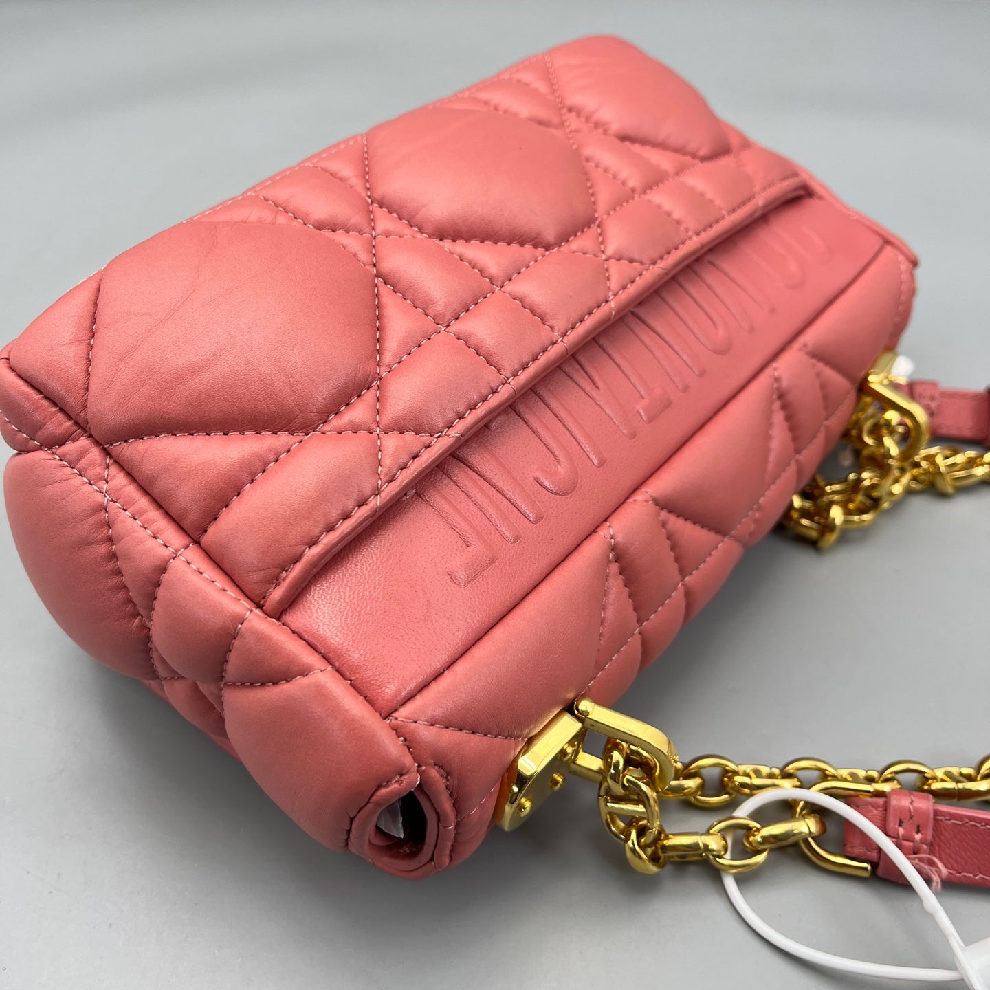 Dior - Caro Puff Chain Bag - Calfskin leather - Coral Pink with Gold-Tone Hardware - (mini)