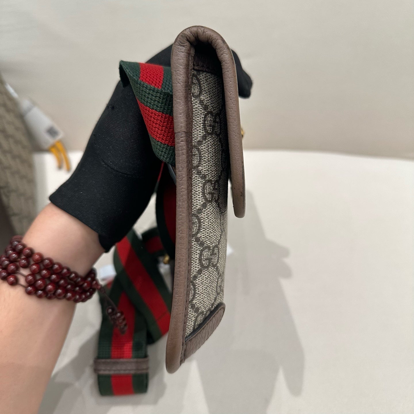 Gucci - Ophidia GG Supreme Tiger Head Belt Bag - GG Supreme canvas with leather trim and Web stripe fabric - Beige - (Small)