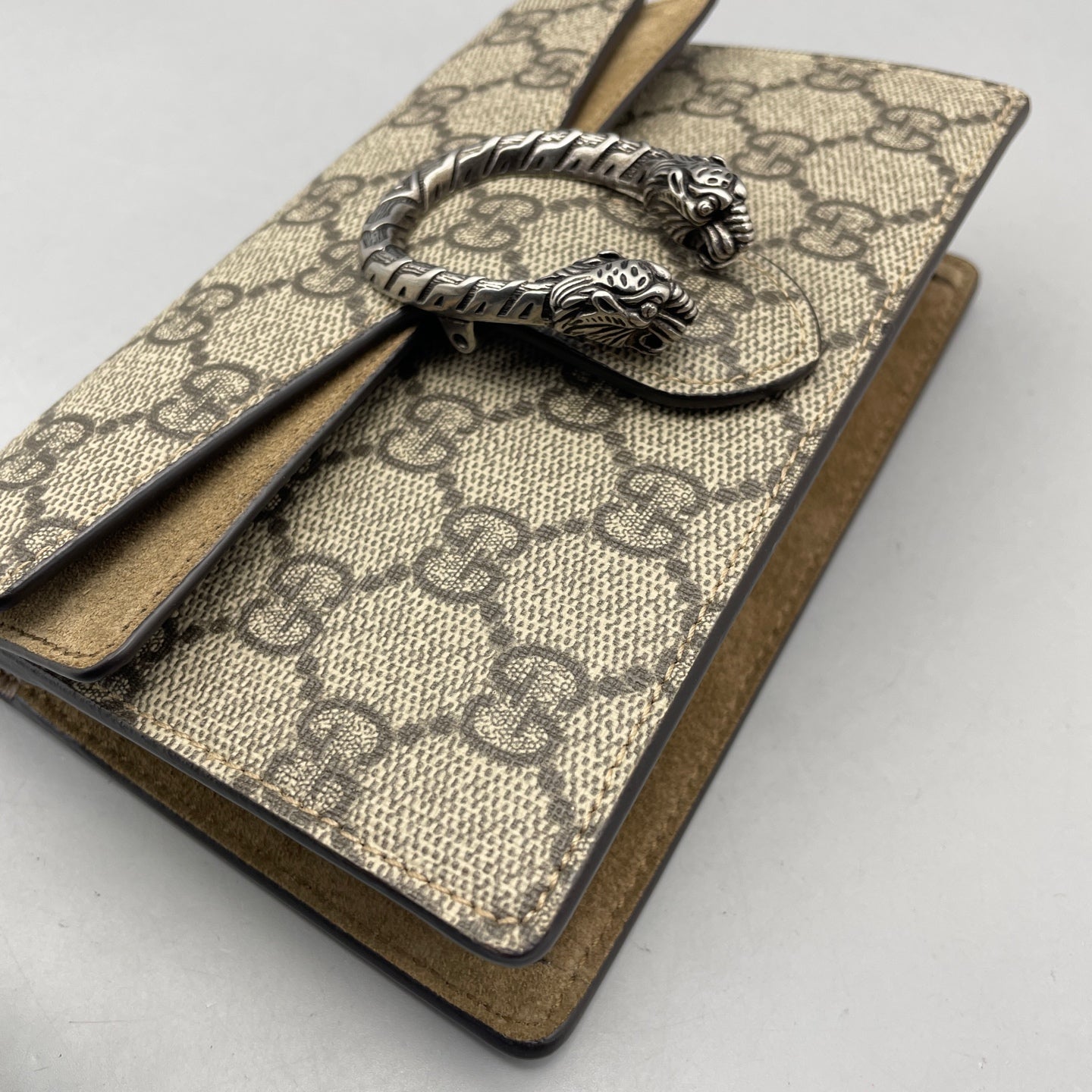 Gucci - Dionysus Super Mini Bag - GG Supreme coated canvas with suede and leather trim - Beige - (mini)