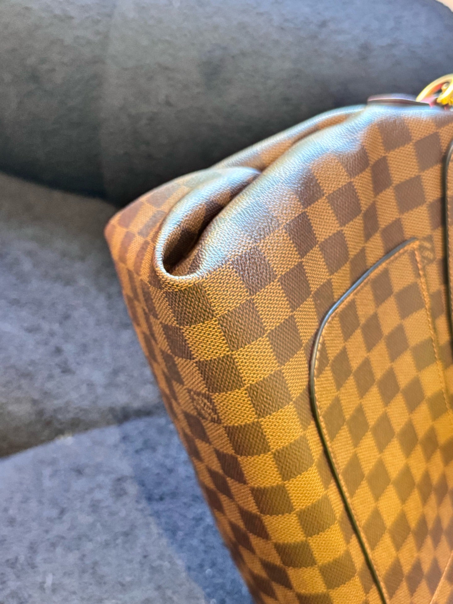 Louis Vuitton - Damier Ebene Flap Tote (Customized) - Coated canvas and leather - Brown - (medium)