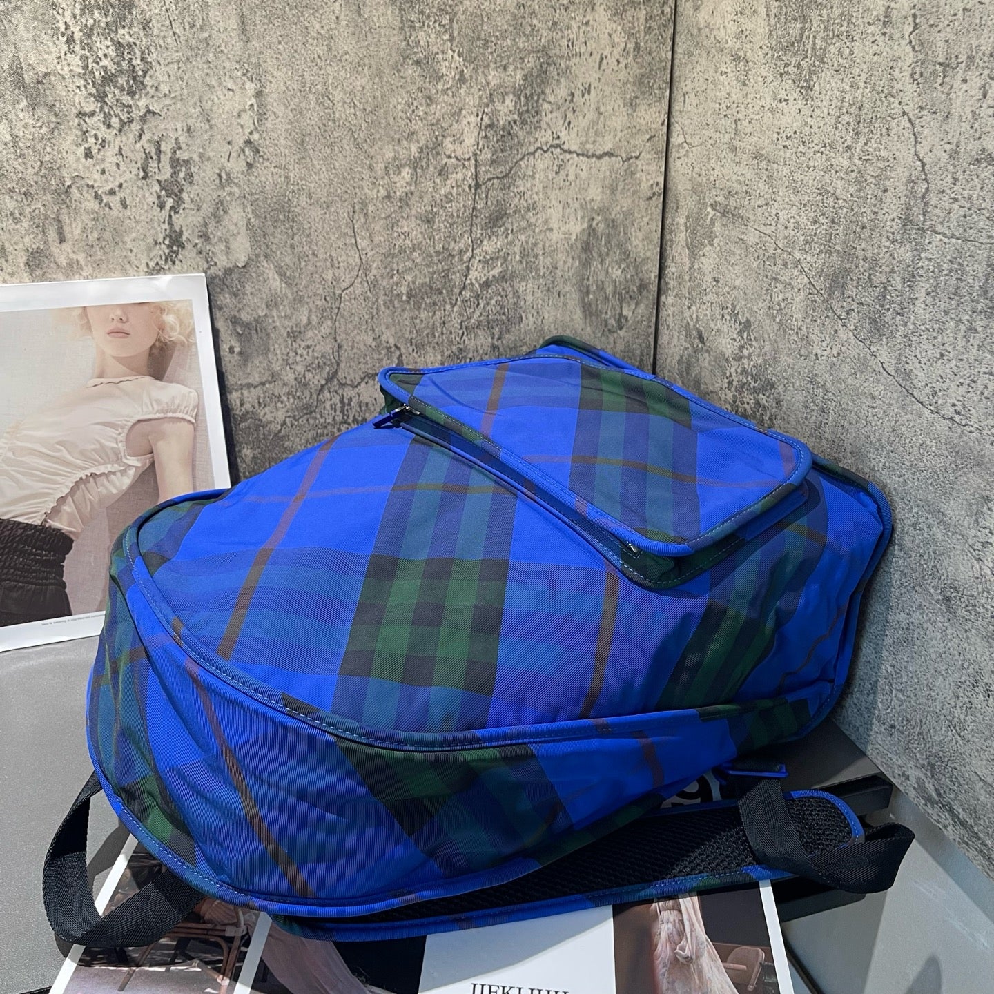 Burberry - Classic Plaid Backpack - Canvas - Blue - (large)
