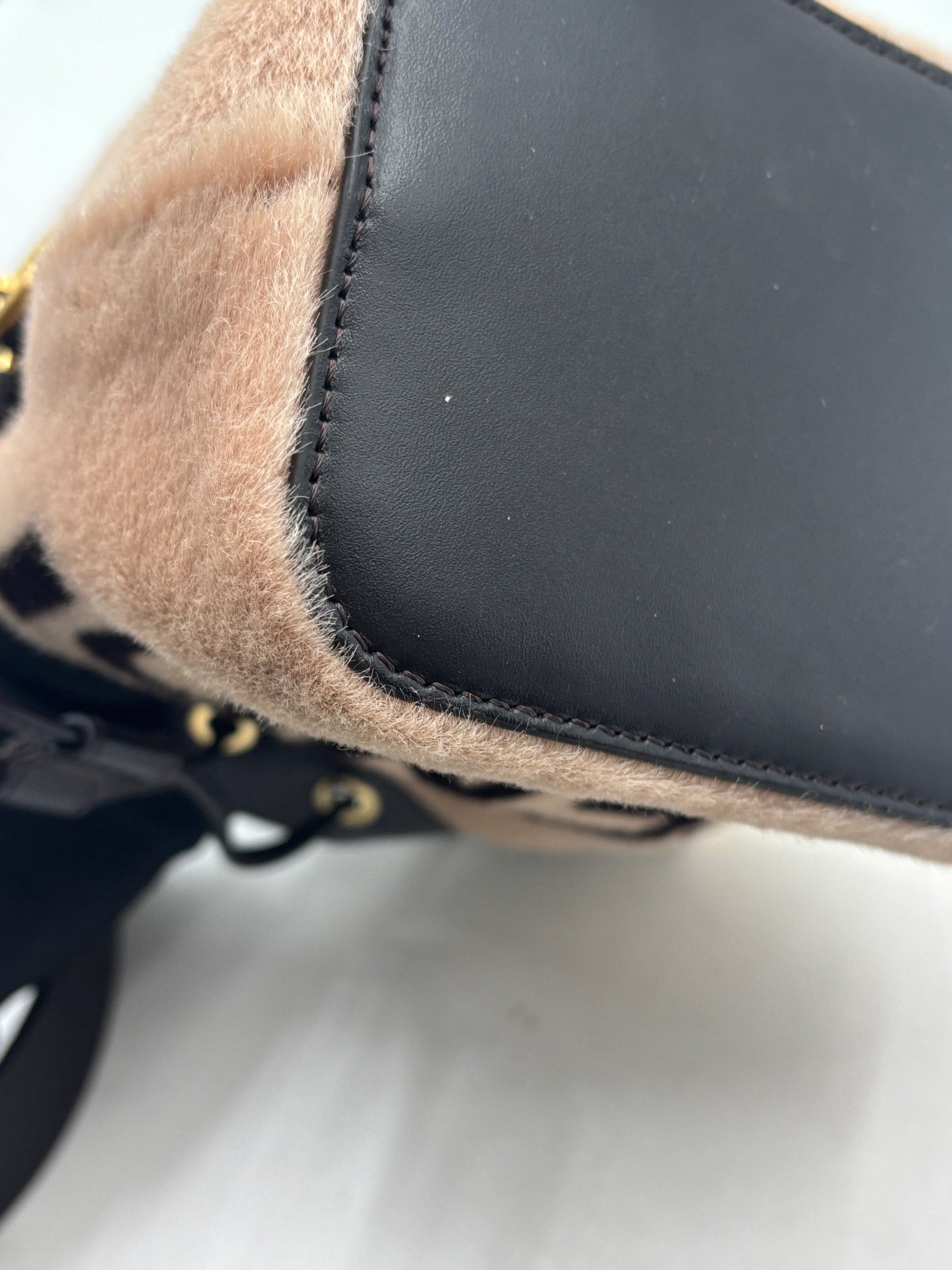 Fendi - Mon Tresor - Pony-style calfskin and Leather - Beige and Black - (mini)