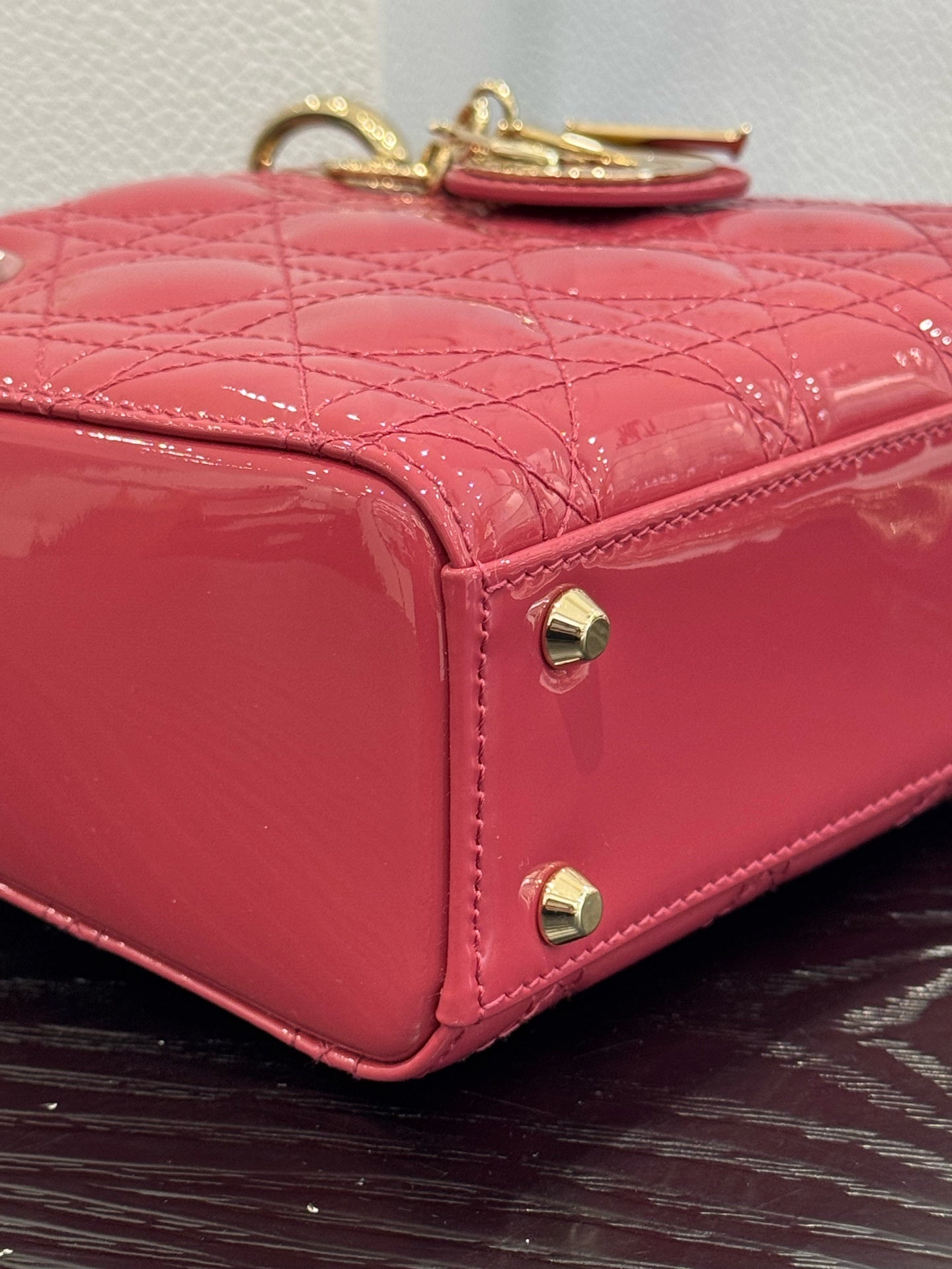 Dior - Lady Dior Mini - Patent leather - Pink - (mini)