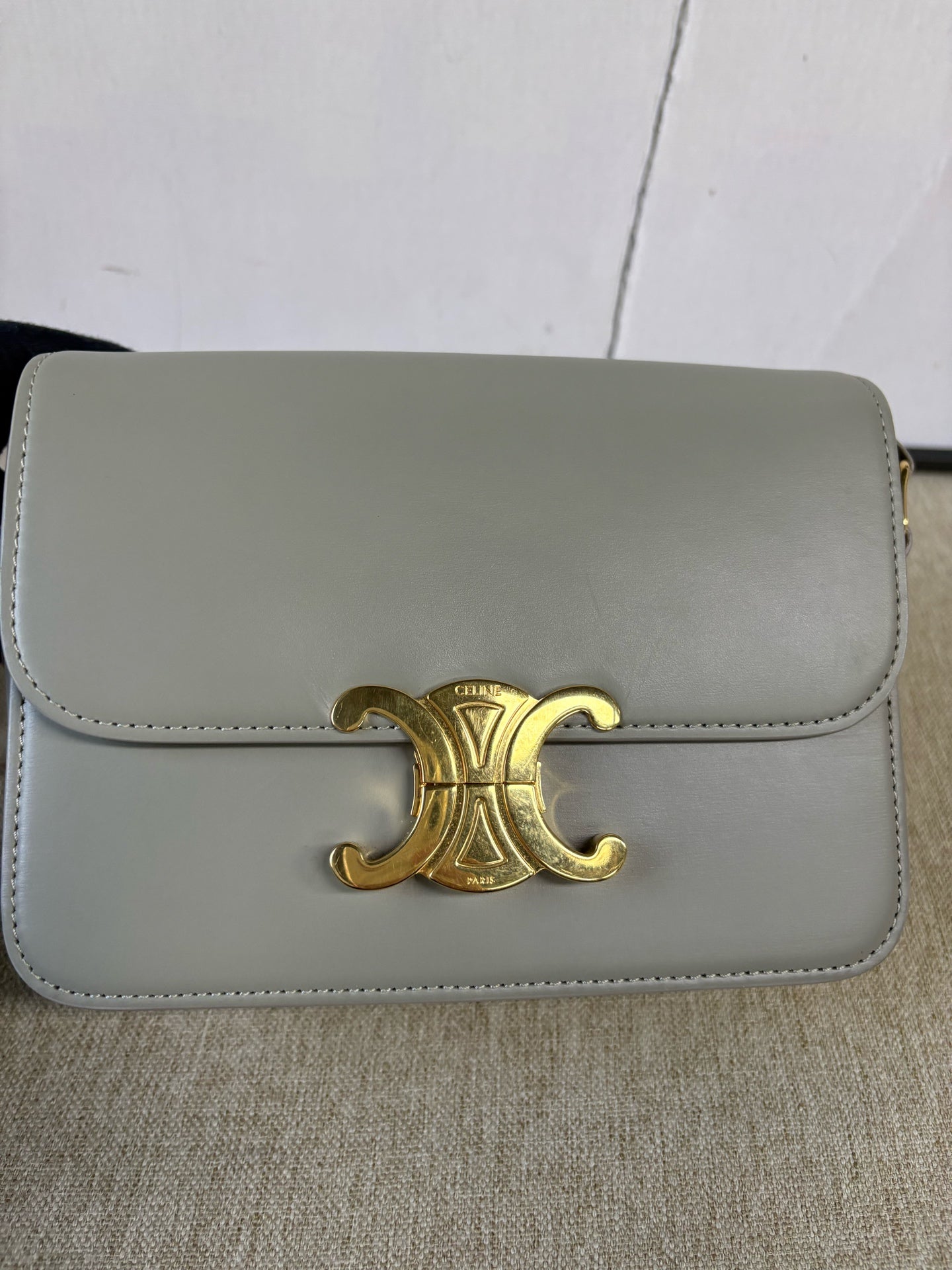 Celine - Teen Triomphe Box Bag - Calfskin leather - Green - (mini)