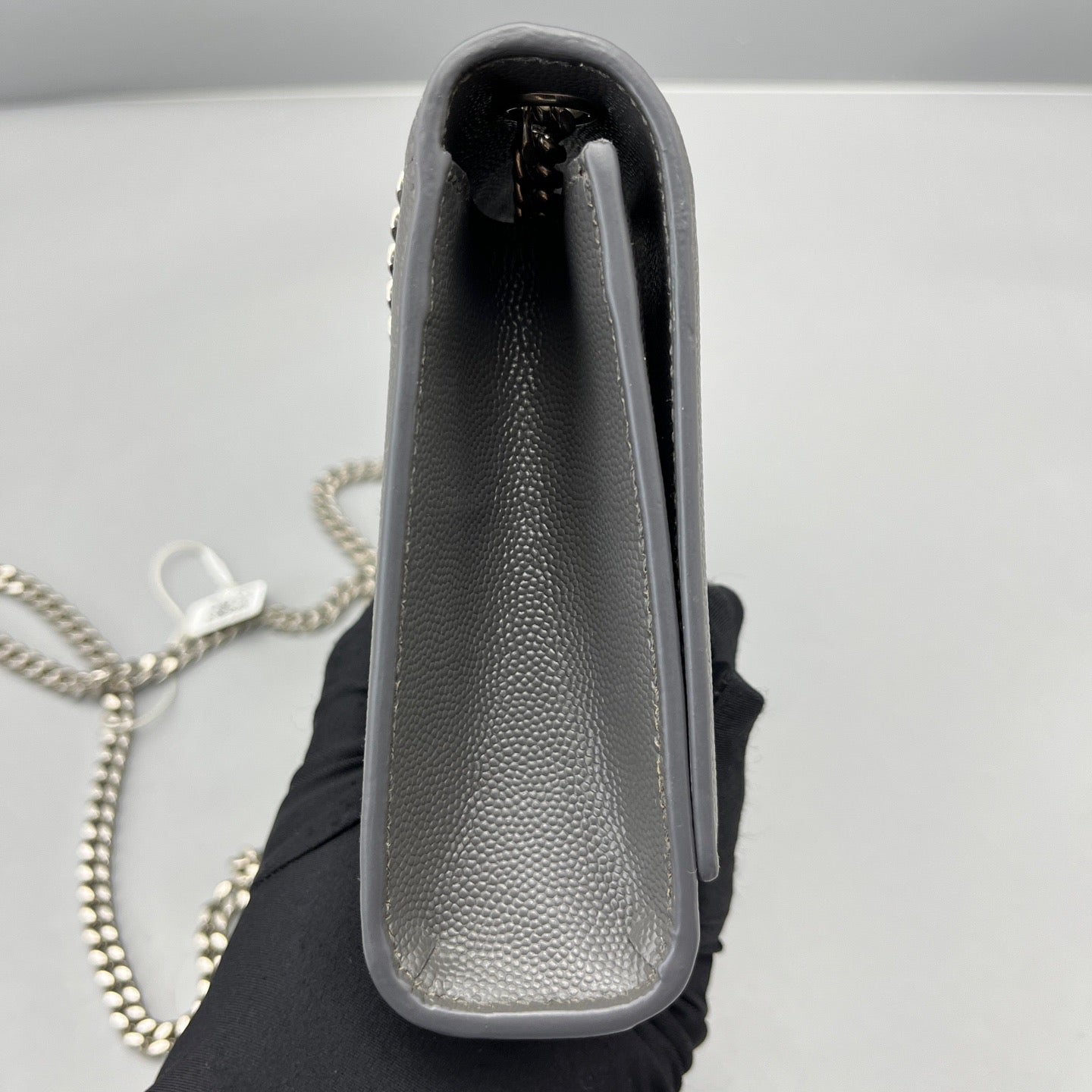 Saint Laurent - Kate Chain Wallet - Leather - Grey - (mini)