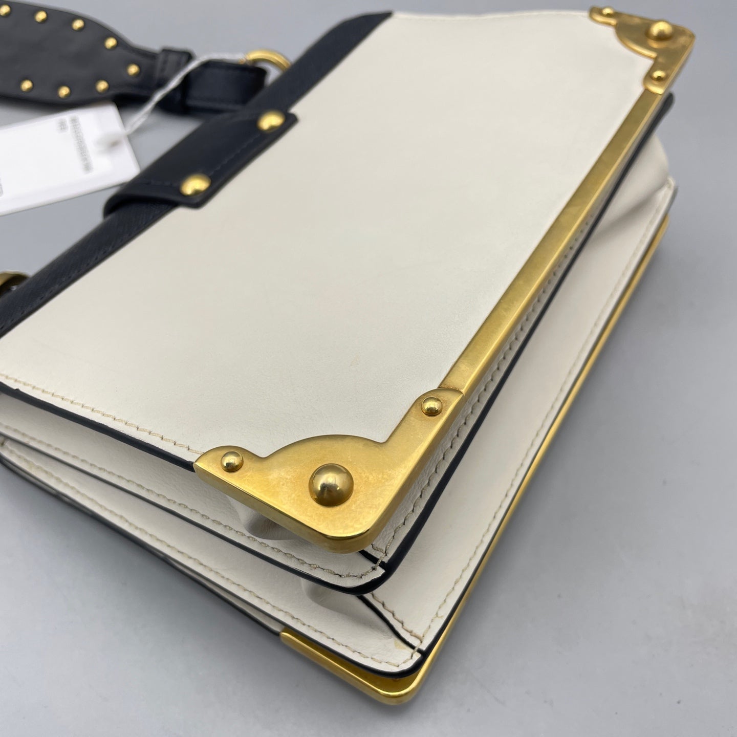 Prada - Cahier - Smooth leather with Saffiano leather accents - White with Black accents - (Small)
