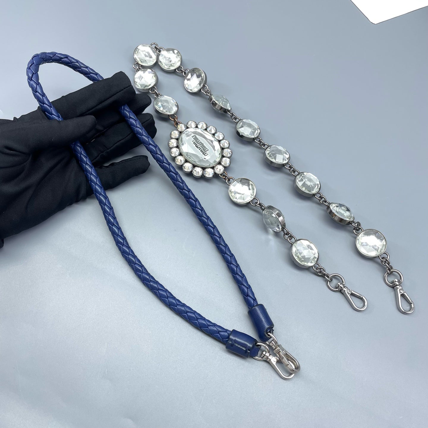 Miu Miu - Matelassé Diamond Chain Flap Bag - Leather - Blue - (medium)