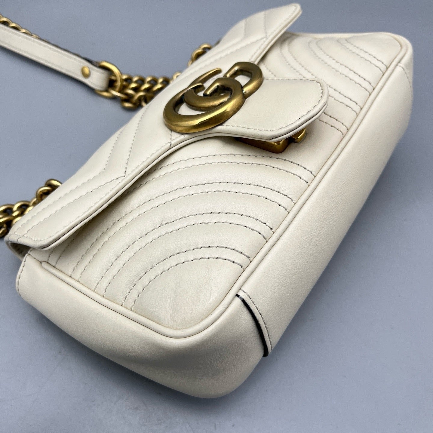Gucci - GG Marmont Matelassé Mini Bag - Leather - White - (mini)
