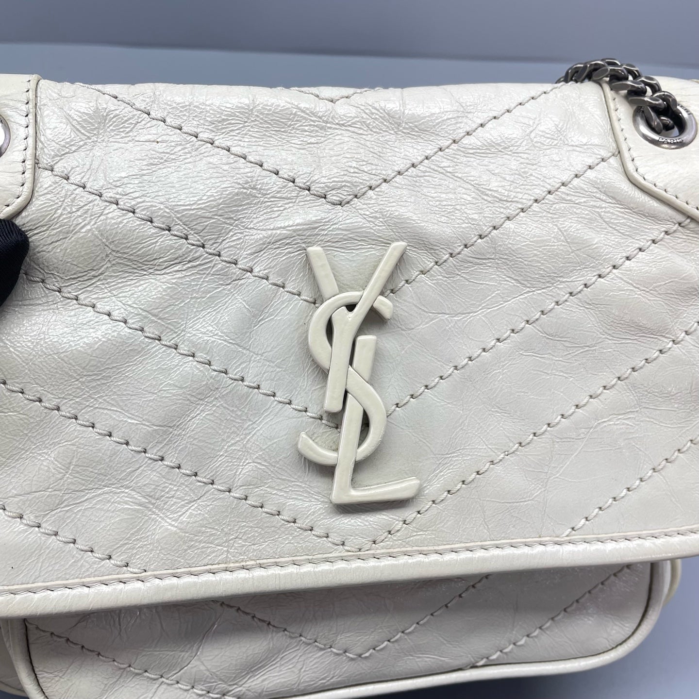 Saint Laurent - Niki Baby Chain Bag - Leather - White - (Small)
