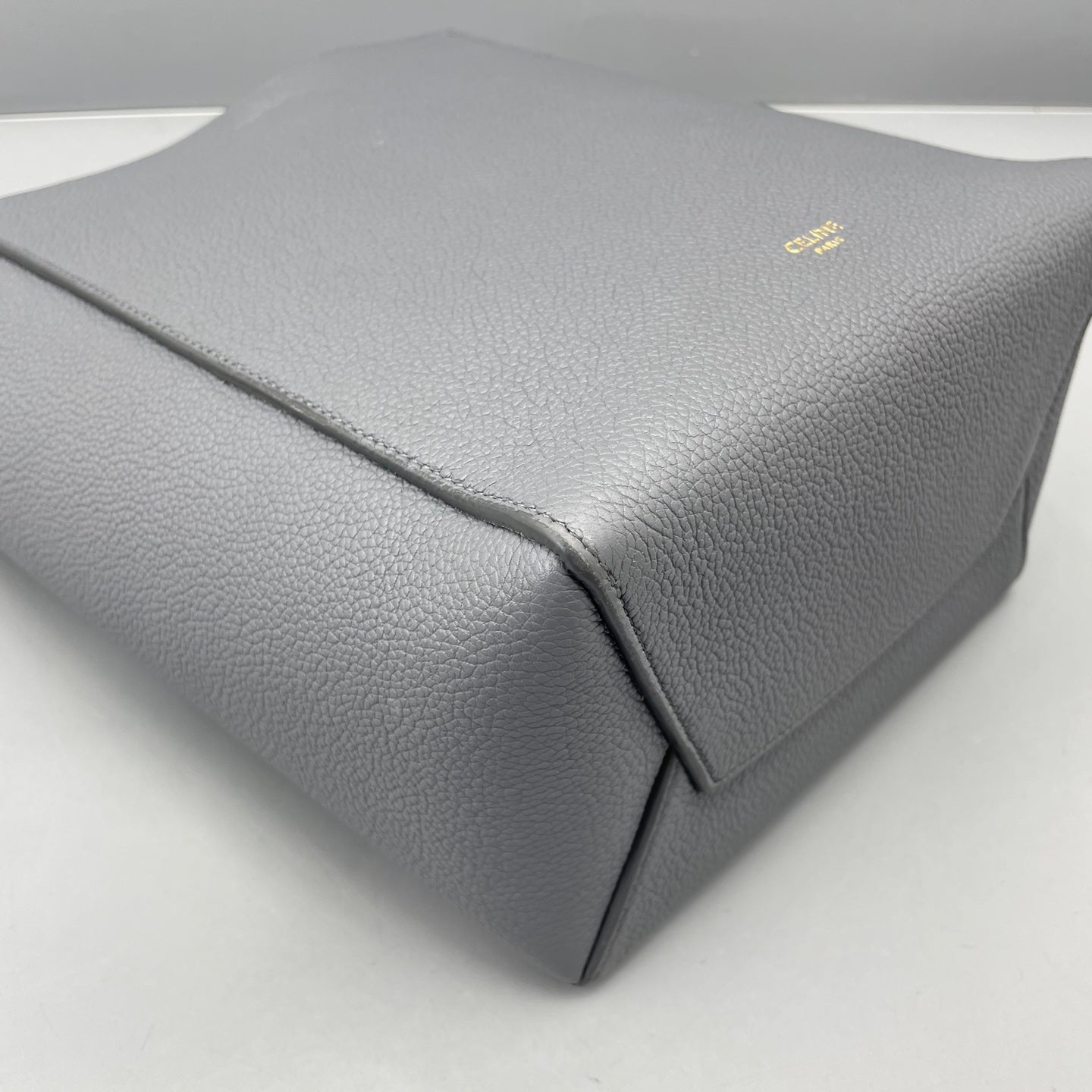 Celine - Small Bucket Bag - Grained leather - Grey - (Small)