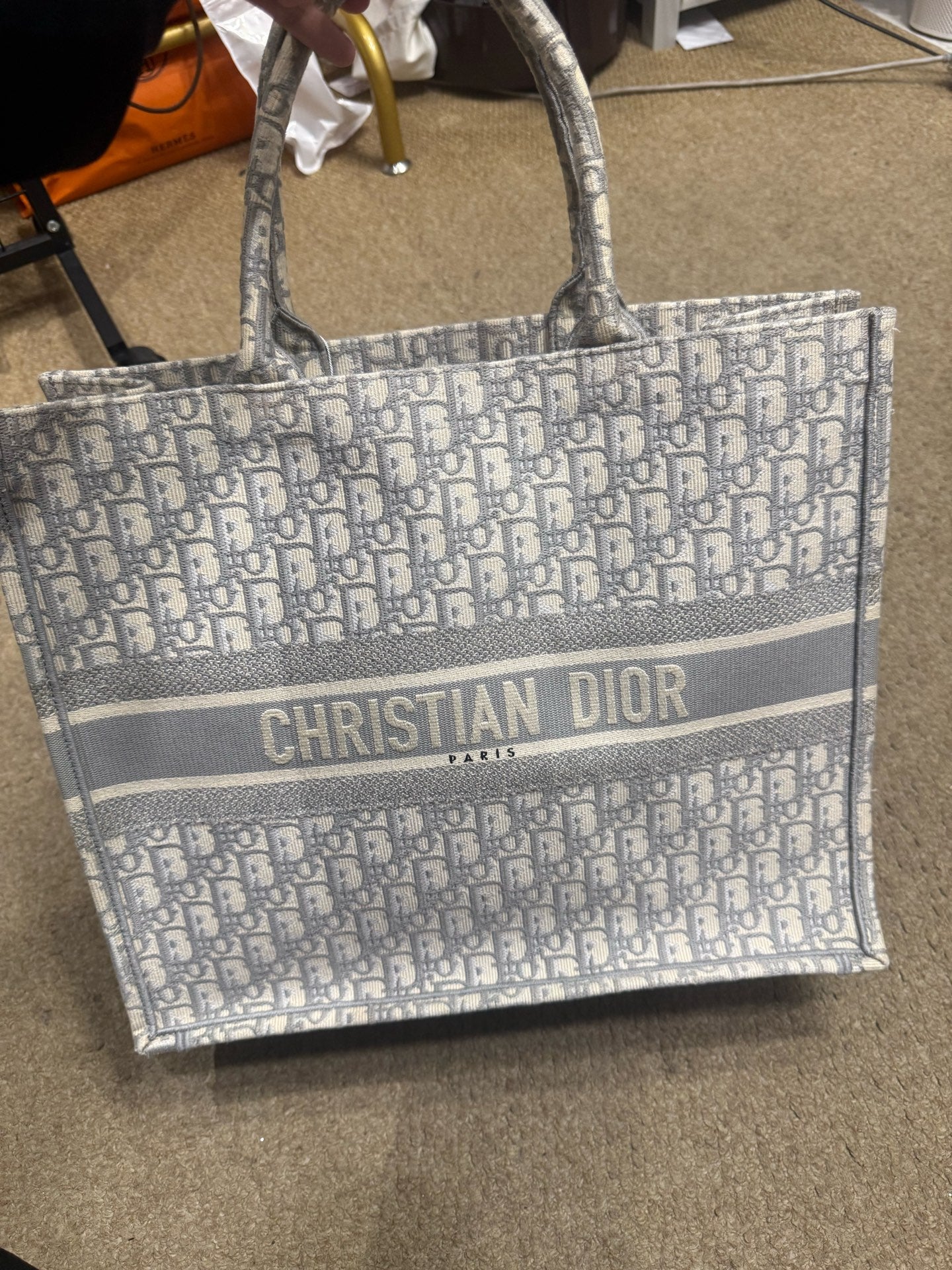 Dior - Book Tote - Jacquard canvas - Grey - (Large)