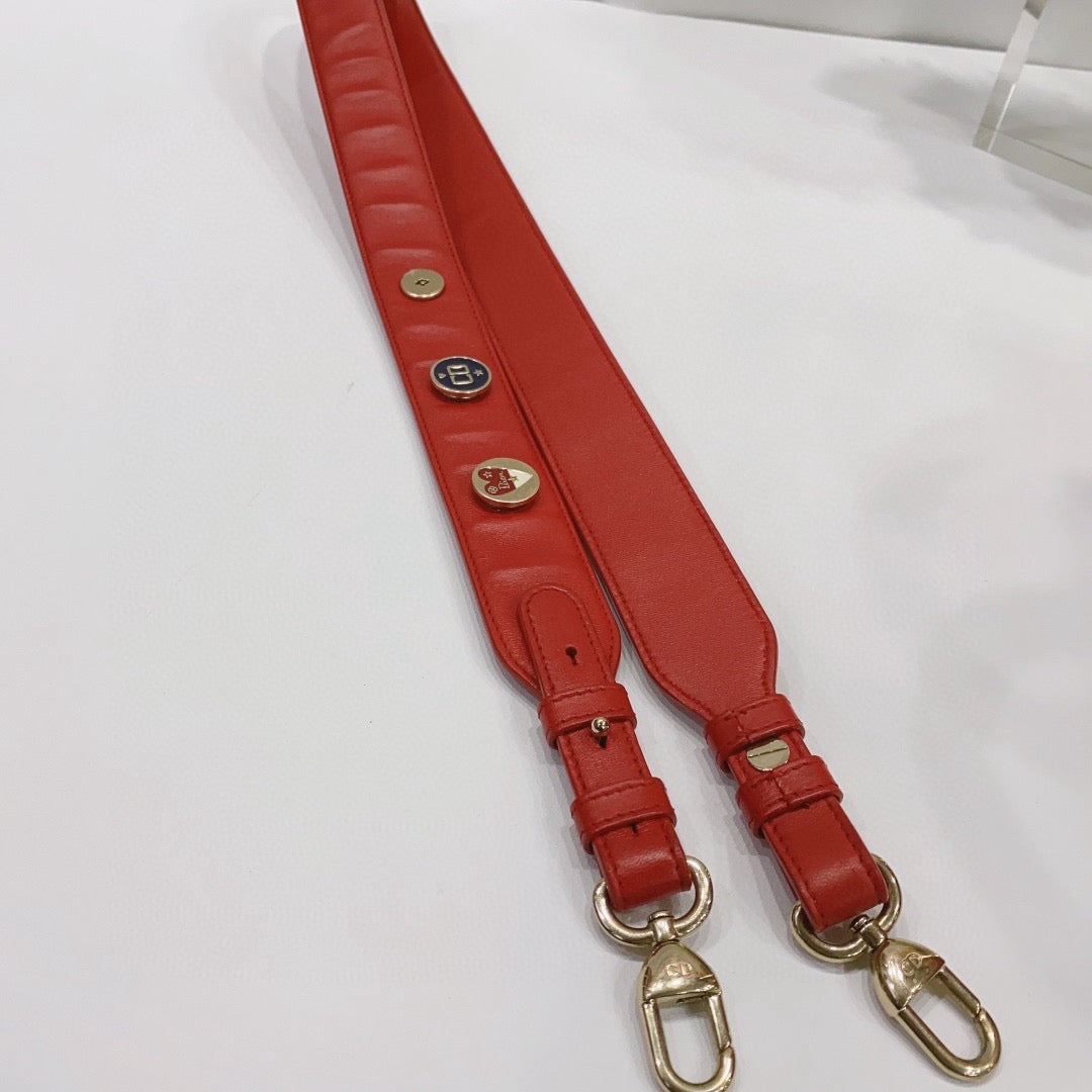 Dior - Lady Dior Mini with Badge Strap - Lambskin leather - Red - (mini)