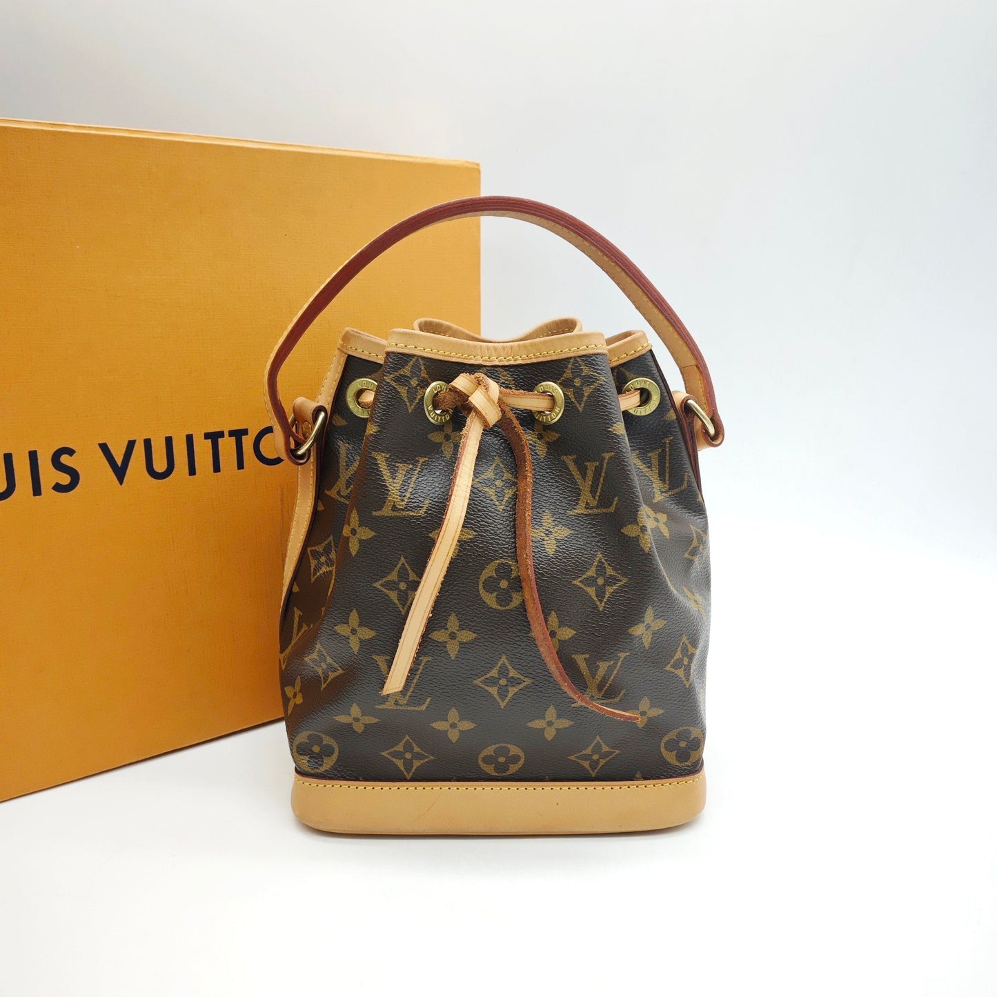Louis Vuitton - Mini Noé - Monogram coated canvas with natural cowhide leather (Vachetta) trim - Brown - (mini)