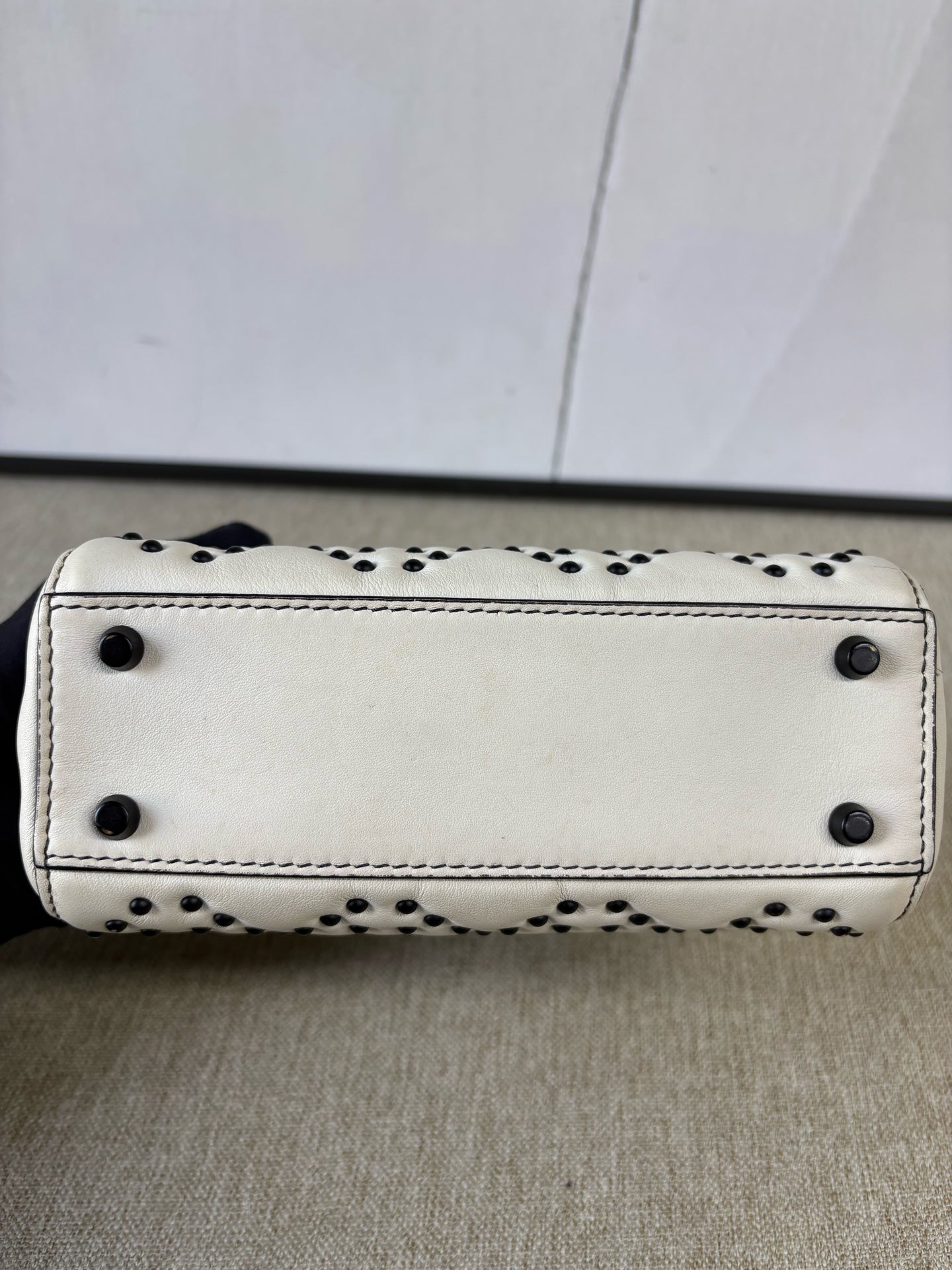 Dior - Lady Dior Studded Mini Bag - Cowhide leather - White - (Mini)