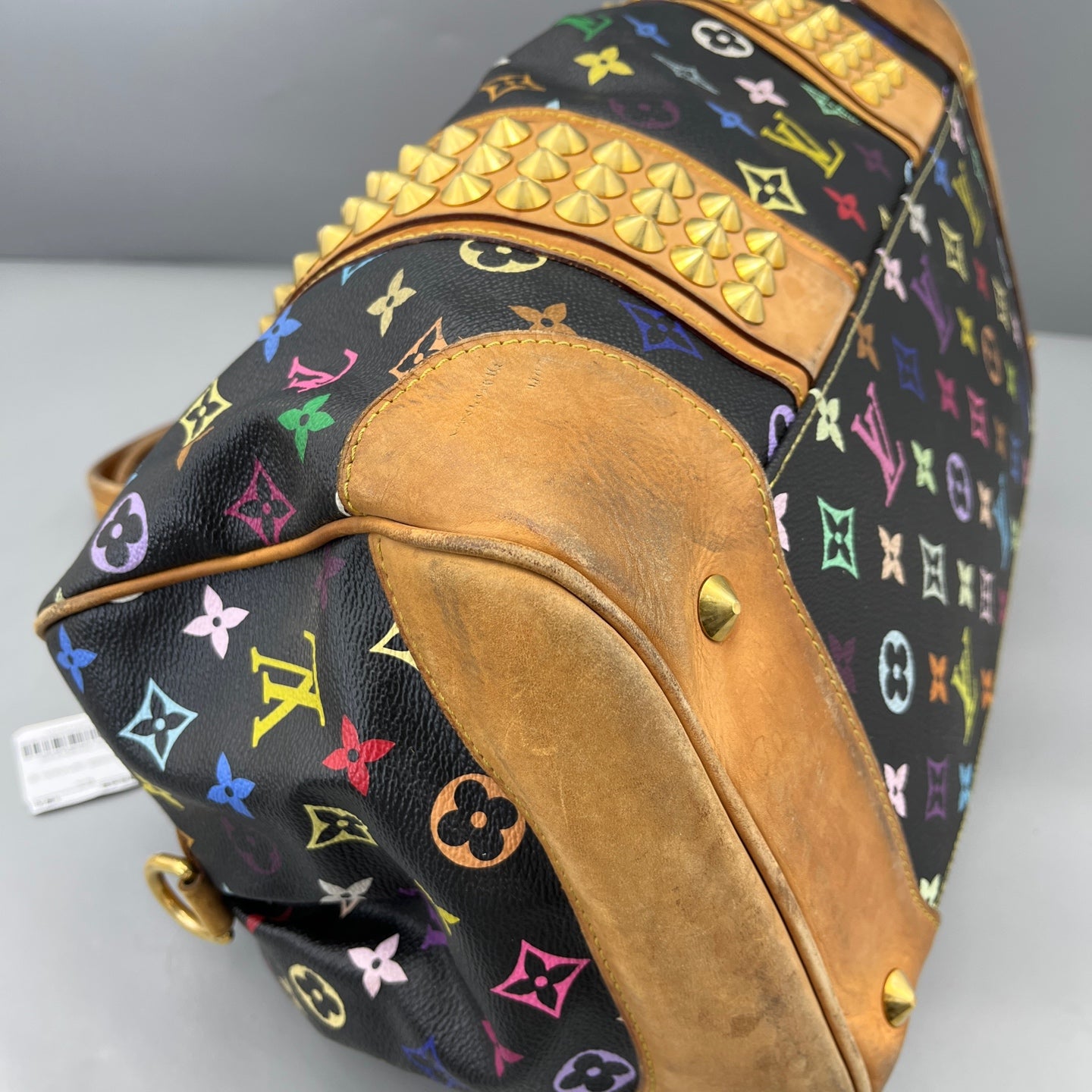 Louis Vuitton - Speedy Multicolour Rivets 40 - Monogram Multicolour canvas with Vachetta leather trim - Black Multicolour with natural tan Vachetta - (large)