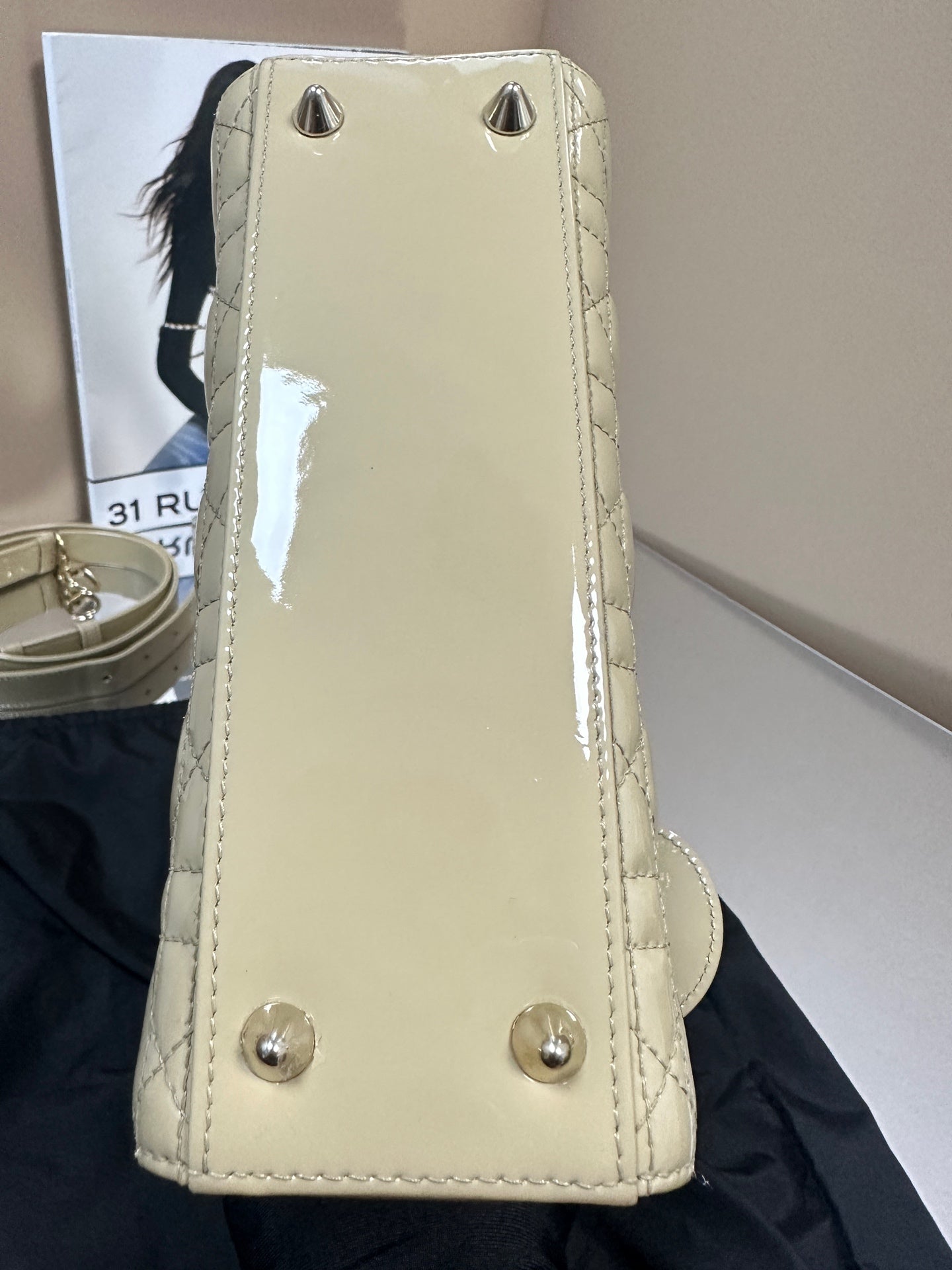 Dior - Lady Dior - Patent leather - Beige - (Small)
