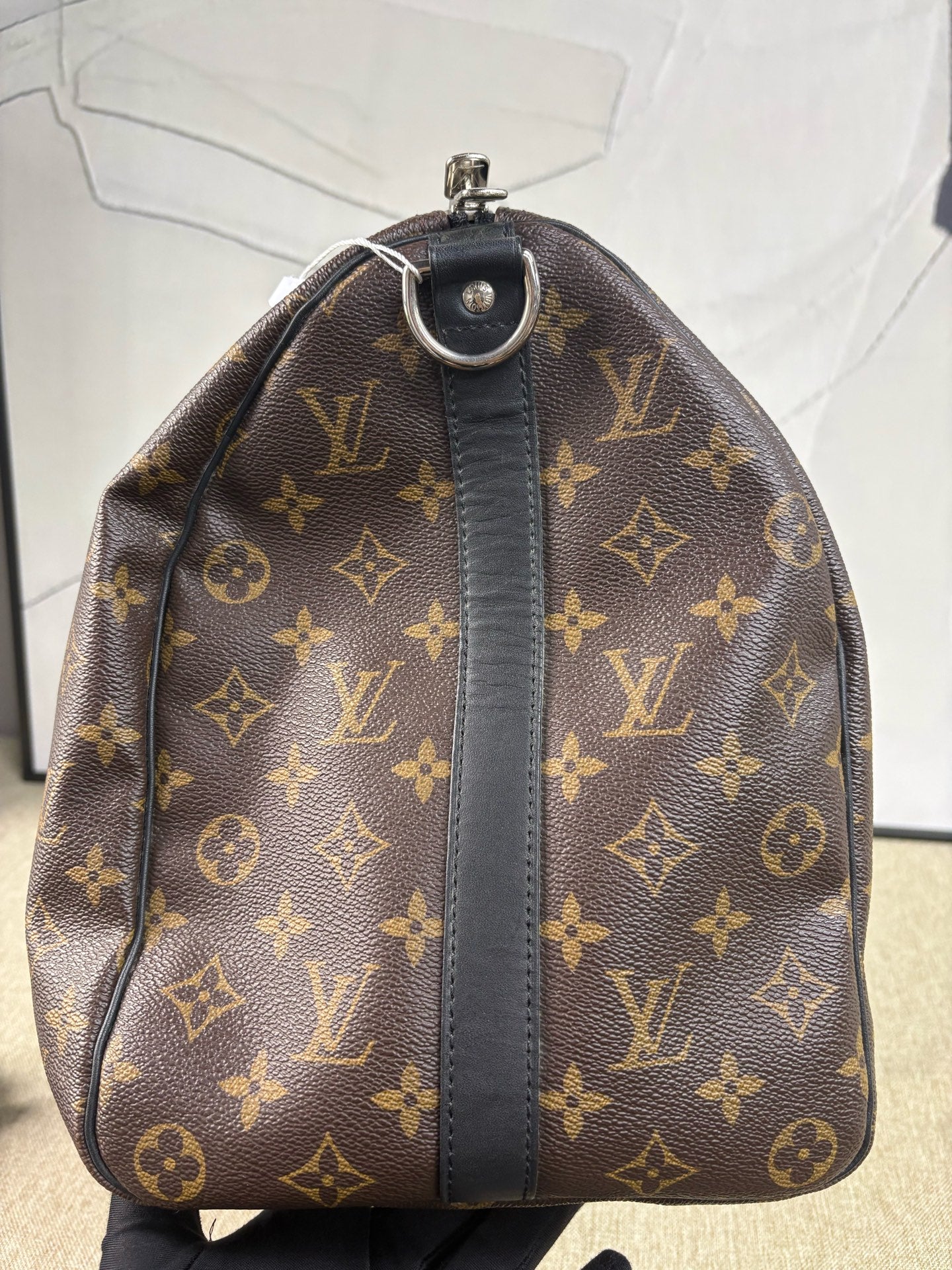 Louis Vuitton - Keepall 45 - Monogram coated canvas with black leather trim - Brown - (large)