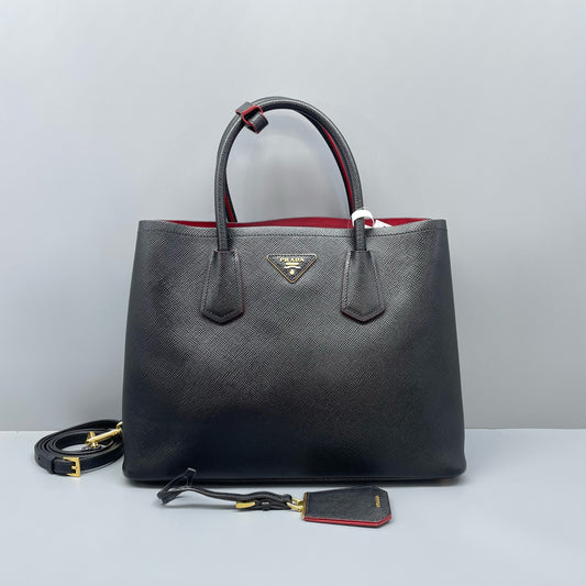 Prada - Double Bag - Saffiano leather - Black - (Medium)