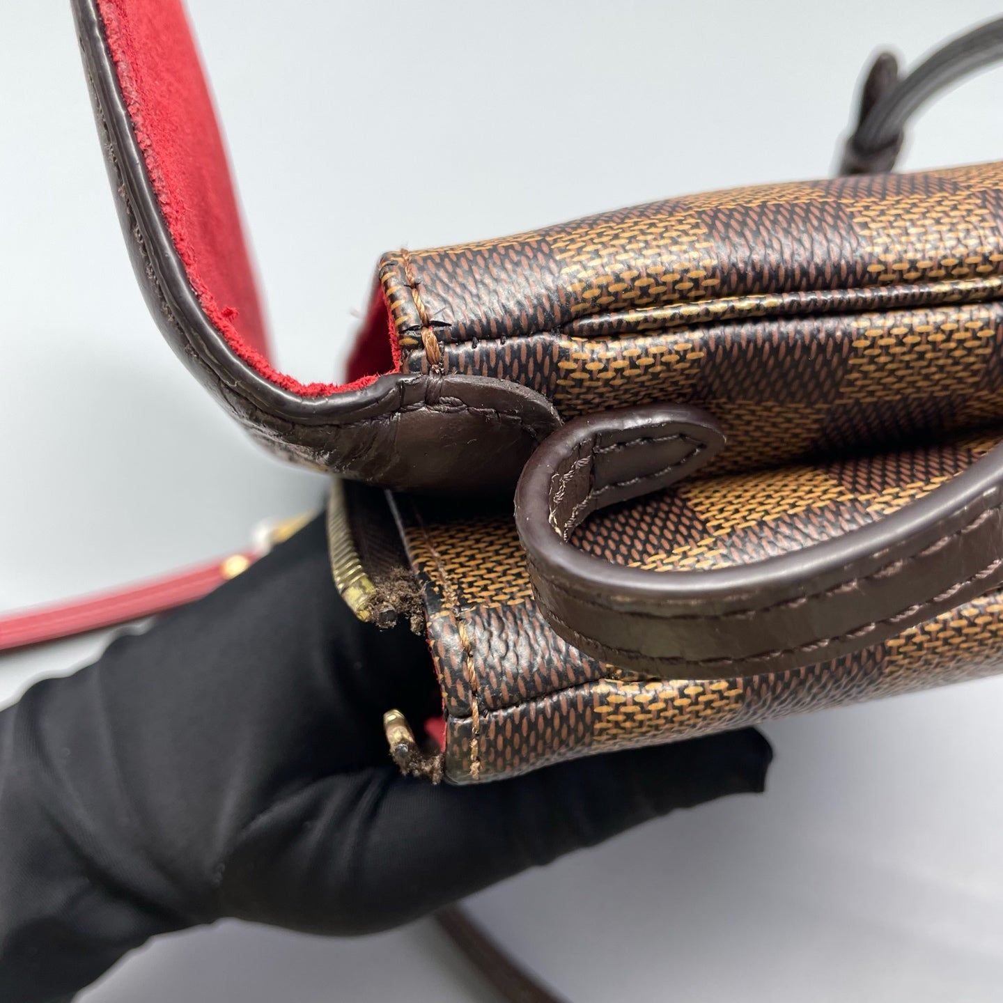 Louis Vuitton - Pochette Twin - Damier Ebene coated canvas with smooth leather trim and microfiber lining - Brown - (small)