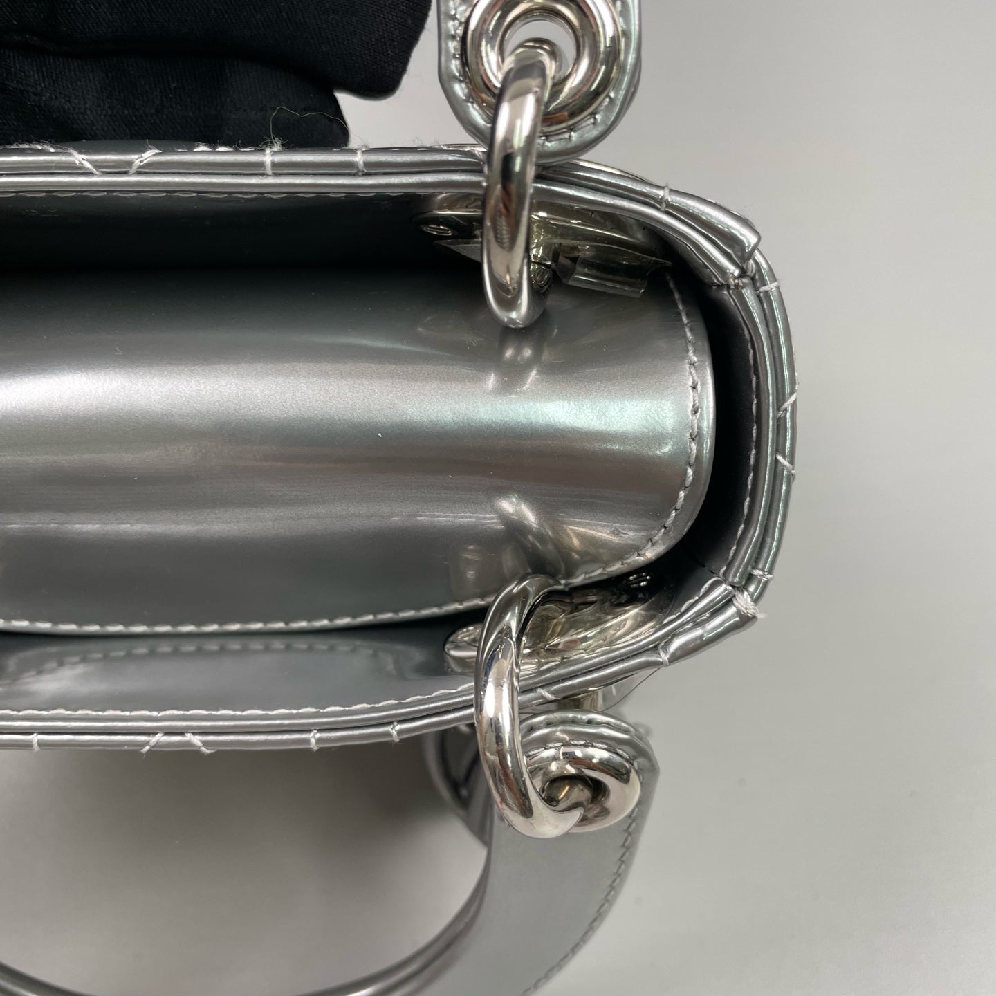 Dior - Limited Edition Lady Dior Mini Bear Bag - Patent leather - Silver - (mini)